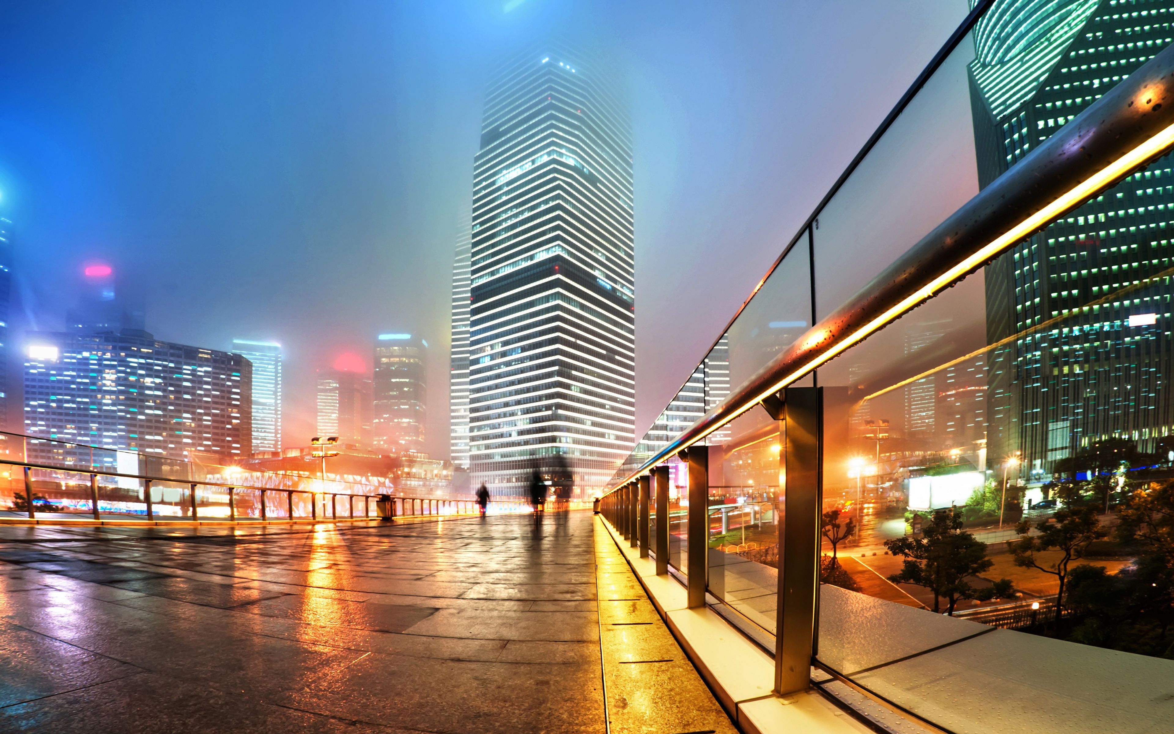 3840x2400 Phone wallpaper: Man Made, Shanghai, China, City, Light, Metropolis, Night, Cities 383987