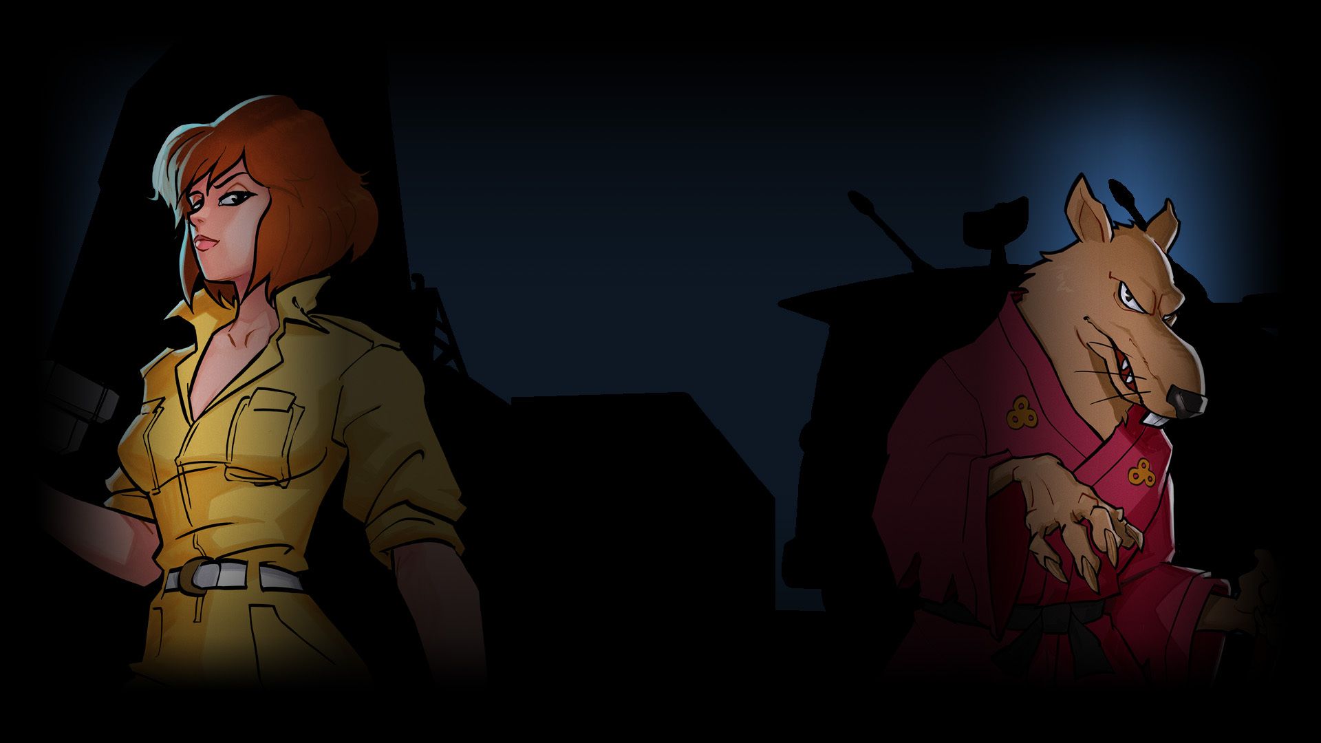 1920x1080 April O'Neil and Splinter