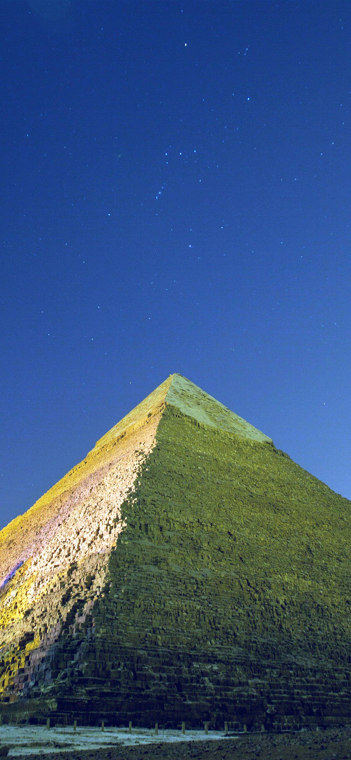 1125x2436 Pyramid Dark Sky Nature Blue iPhone Wallpaper