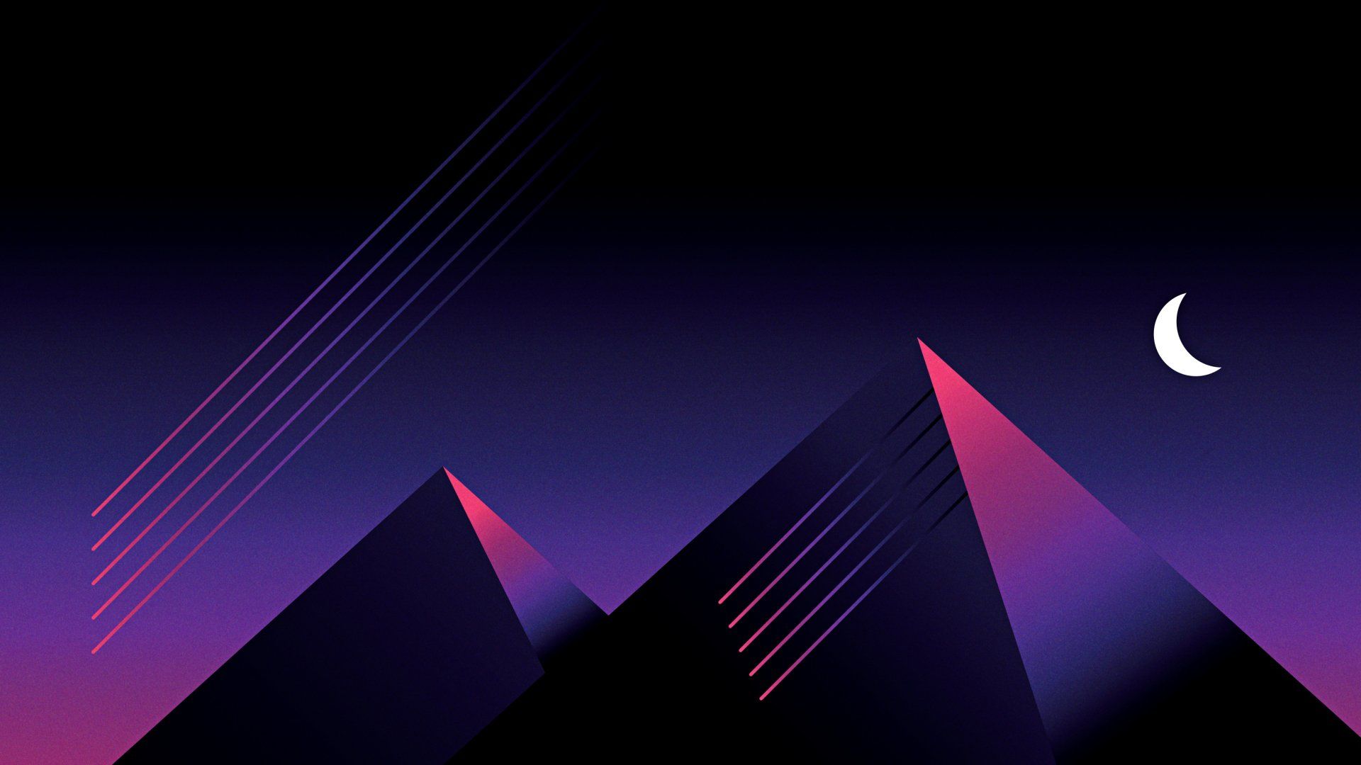 1920x1080 Artistic Nightscape: Neon Pyramid HD Wallpaperx1856