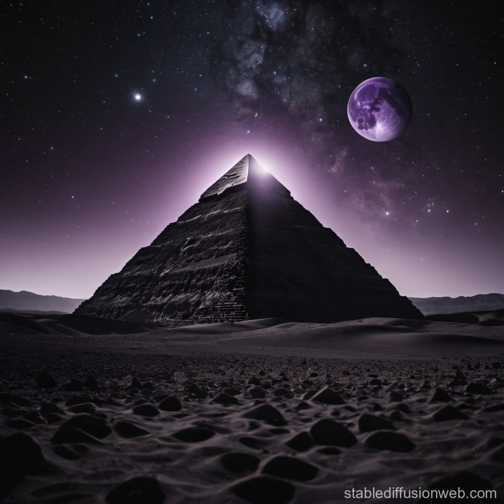 1024x1024 Black Pyramid World in Solar System. Stable Diffusion Online