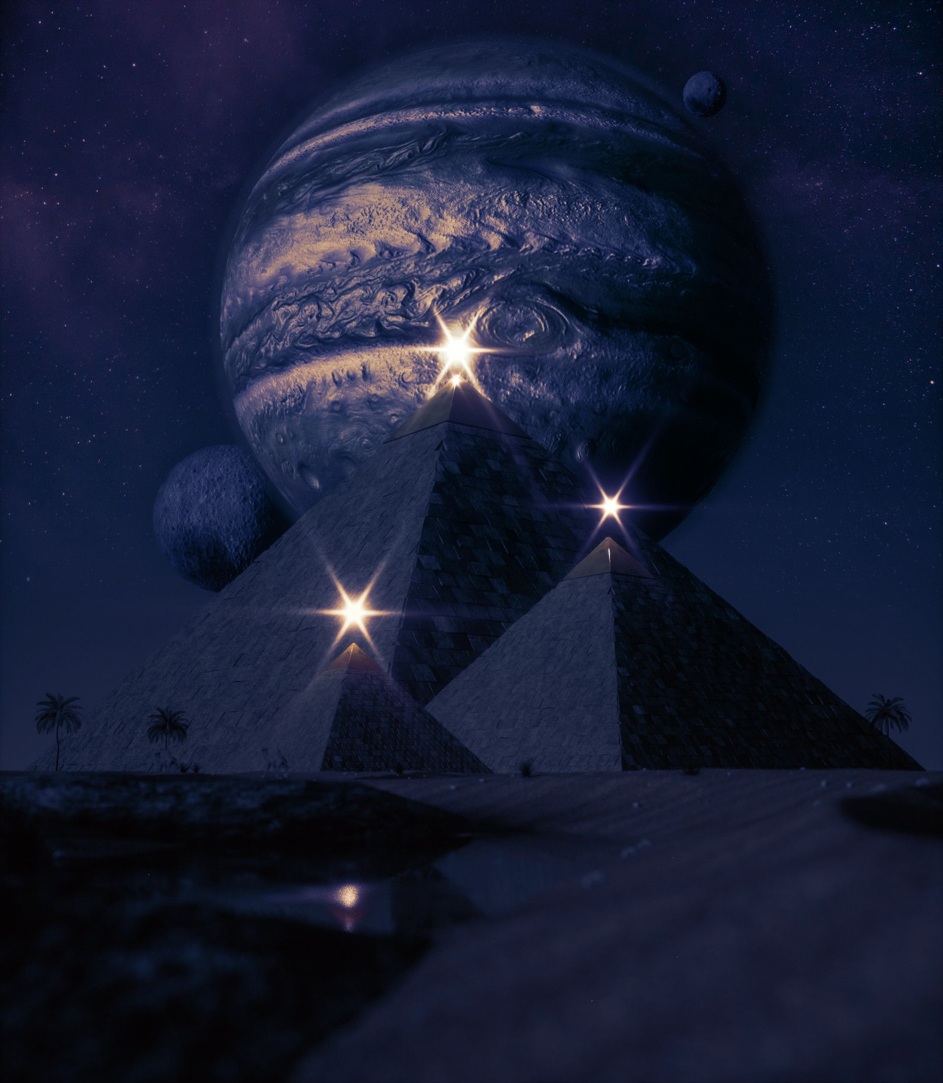 1920x2205 Phone wallpaper: Dark, Pyramids, Planets, Shining, Flash, Outbreaks 82028