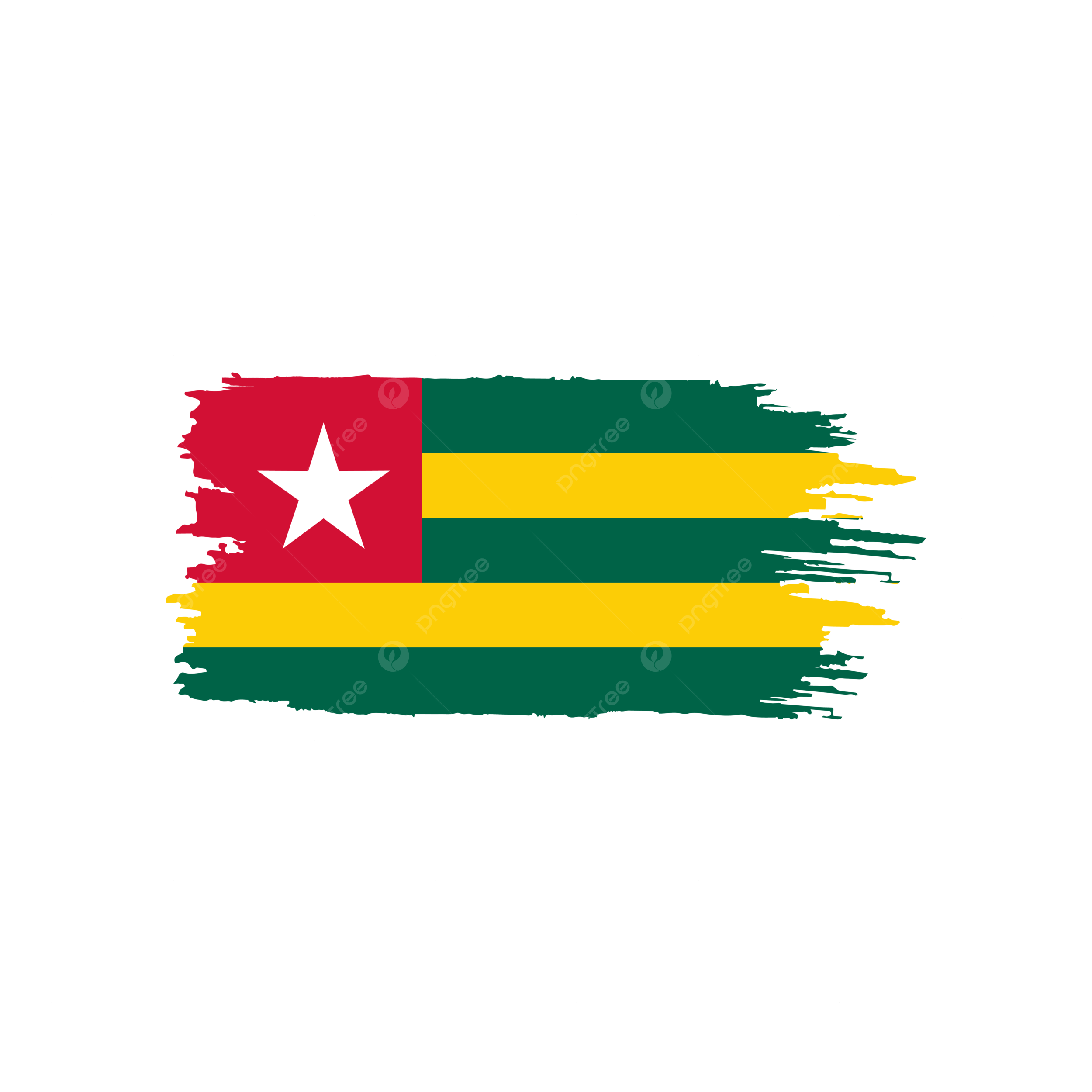 2500x2500 Togo Flag Transparent Watercolor Stroke Brush, Togo Flag, Togo National Flag, Togo National Flags Brush Stroke PNG and Vector with Transparent Background for Free Download