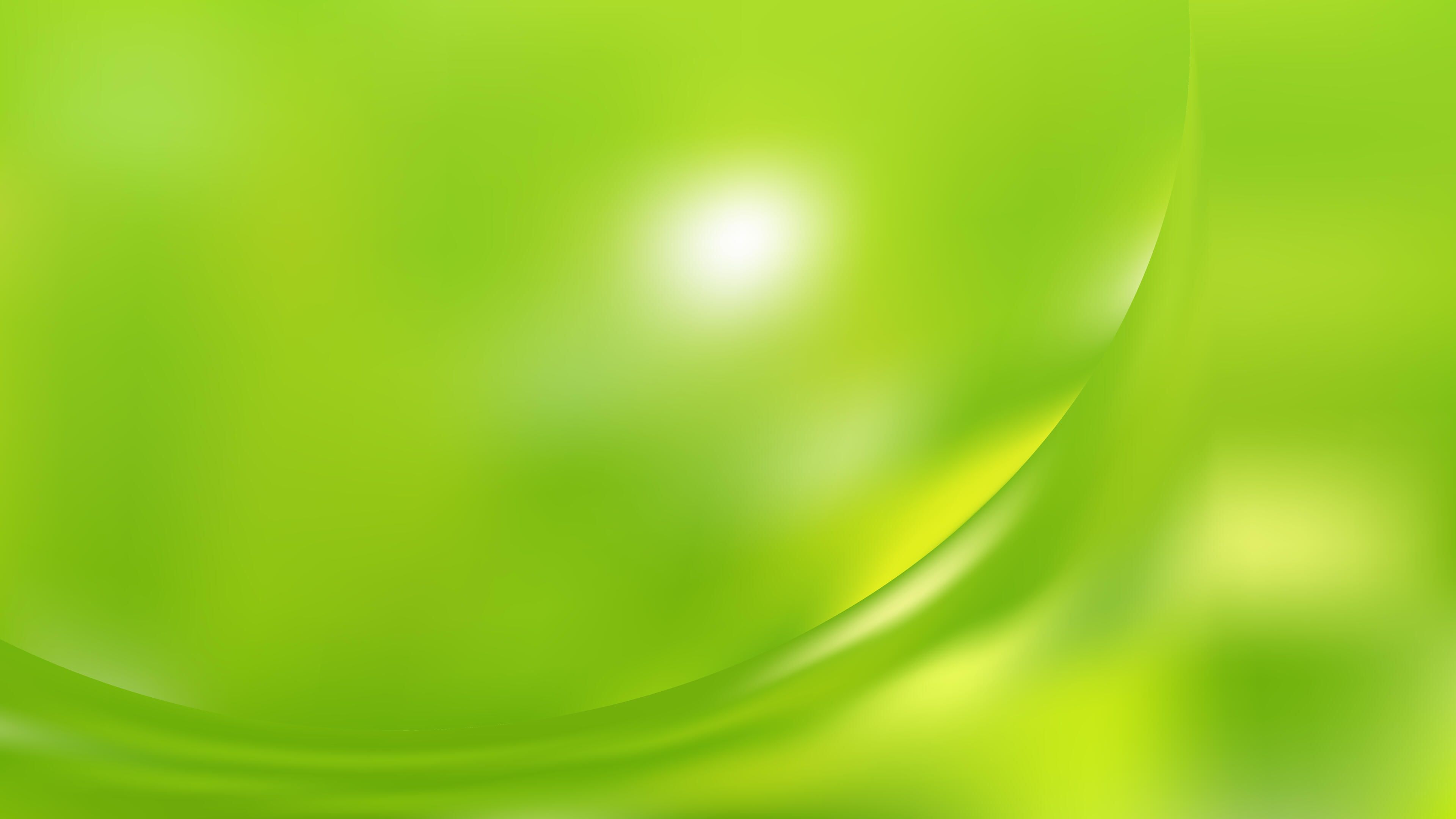 3840x2160 Free Download Abstract Green Background with Smooth Curves