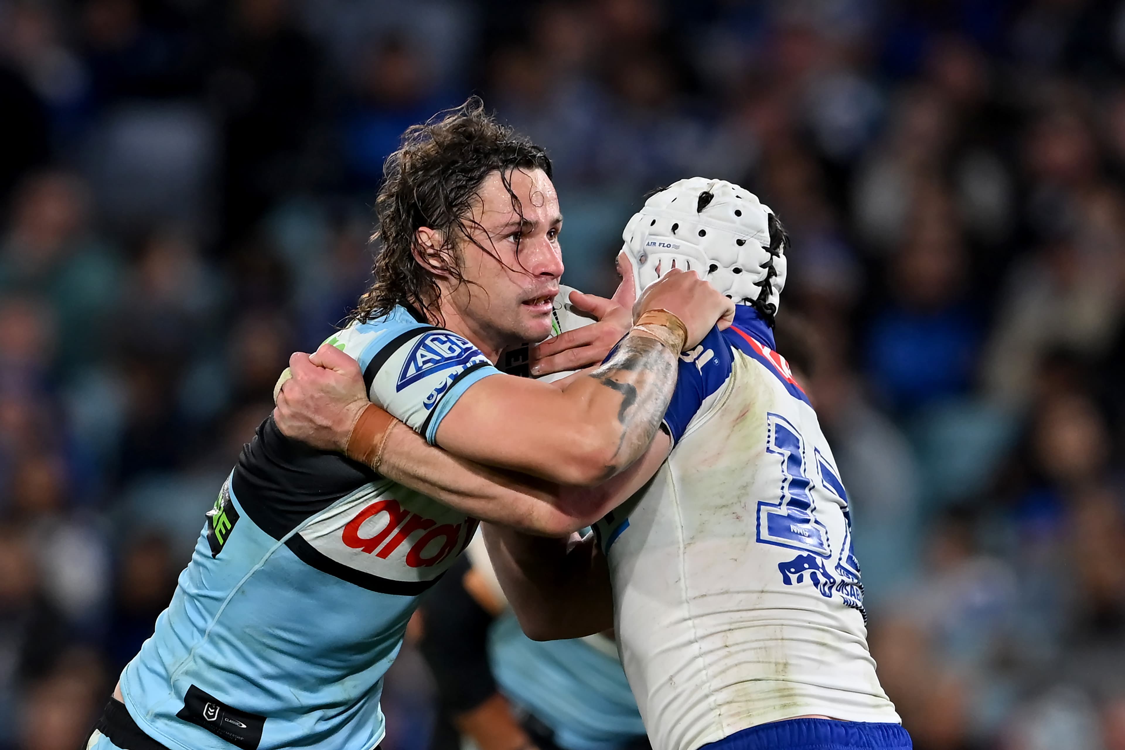 3840x2560 NRL 2025: Sharks' halfback Nicho Hynes faces finals suspension after hip drop incident