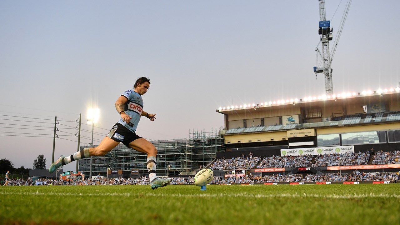 1280x720 NRL 2022: Cronulla Sharks, Nicho Hynes, Off Target Kicker Out To Correct Form