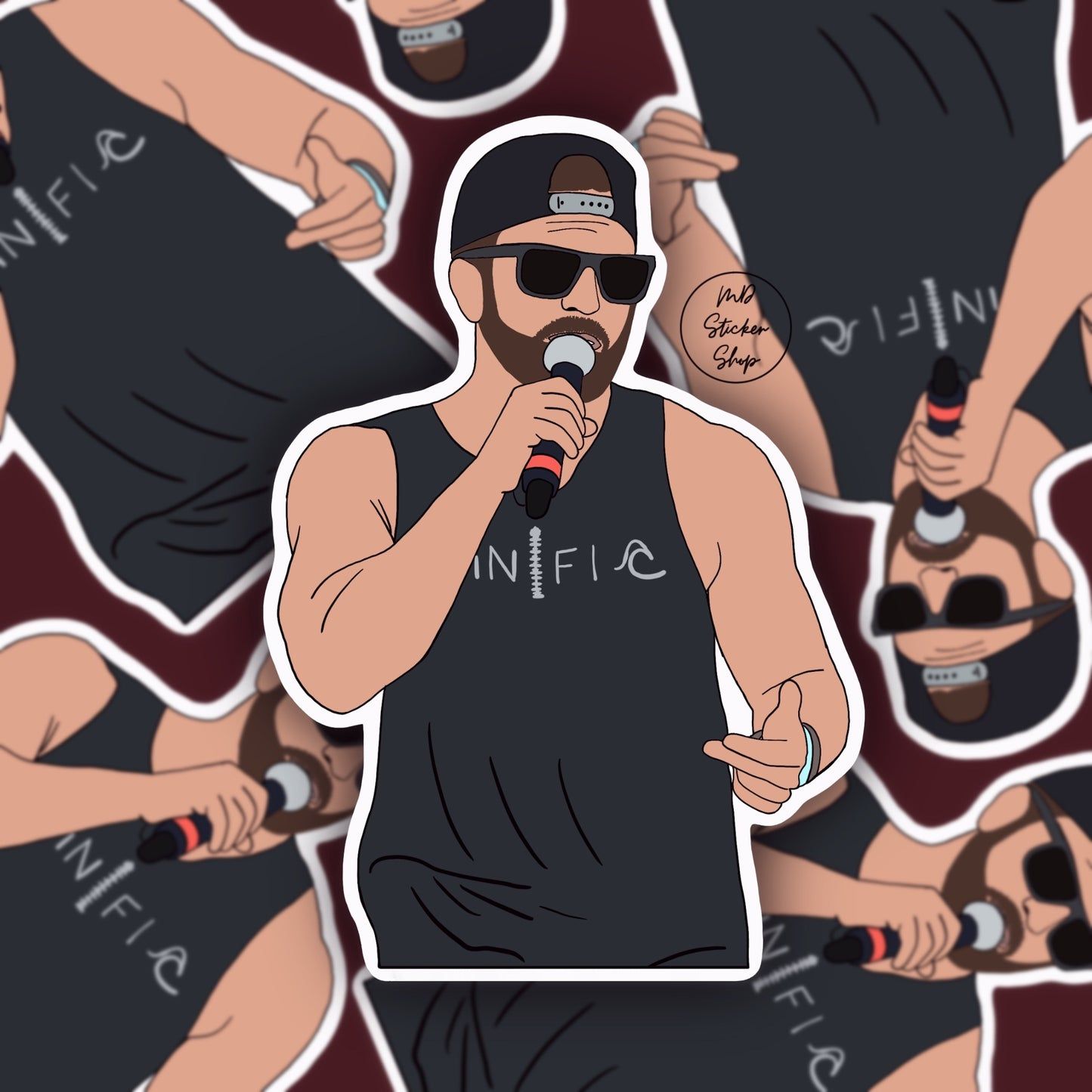 1445x1445 Kip Moore Country Musician Silhouette Sticker