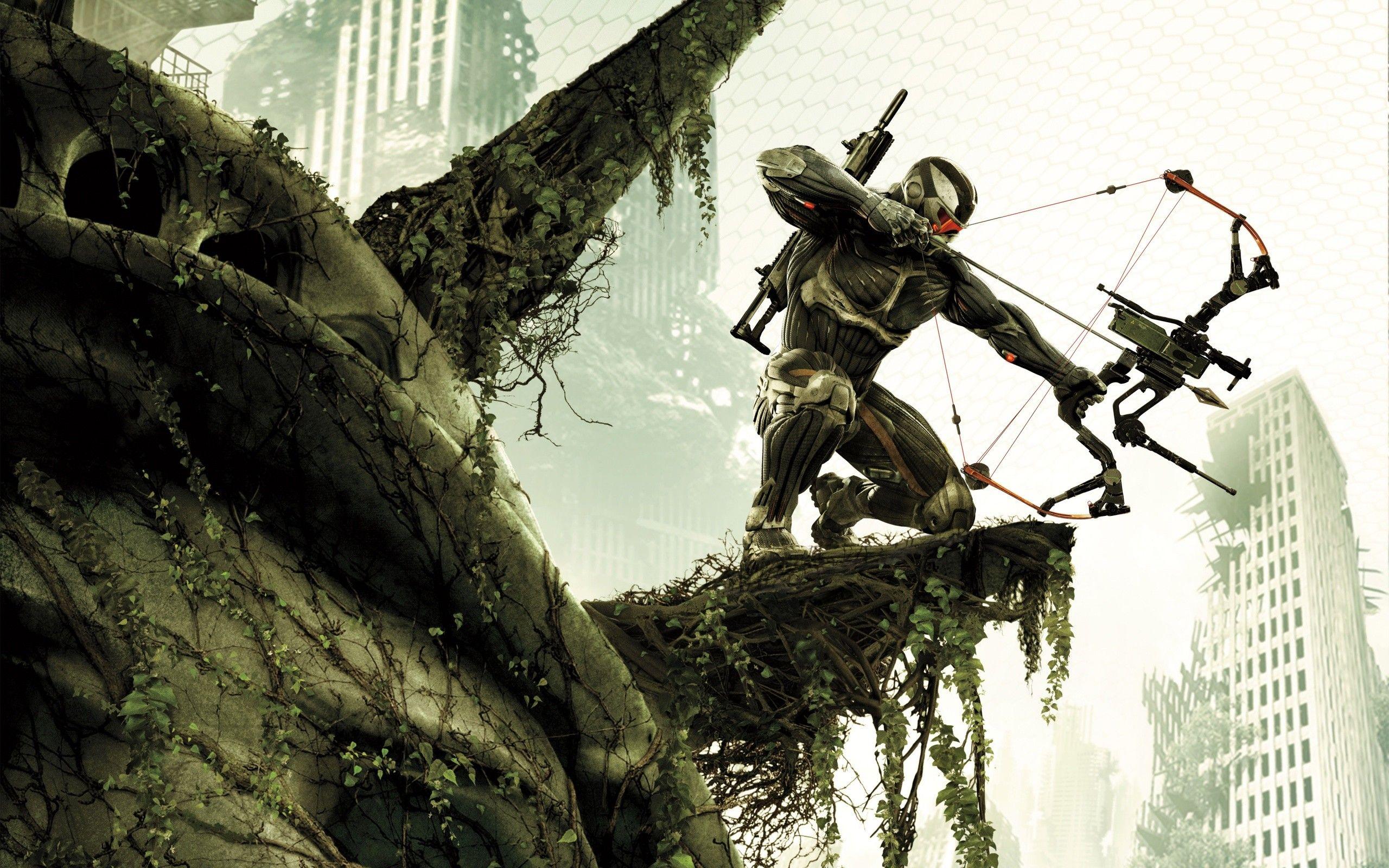 2560x1600 Video games guns futuristic fps Future Weapons bow (weapon) Crysis 3
