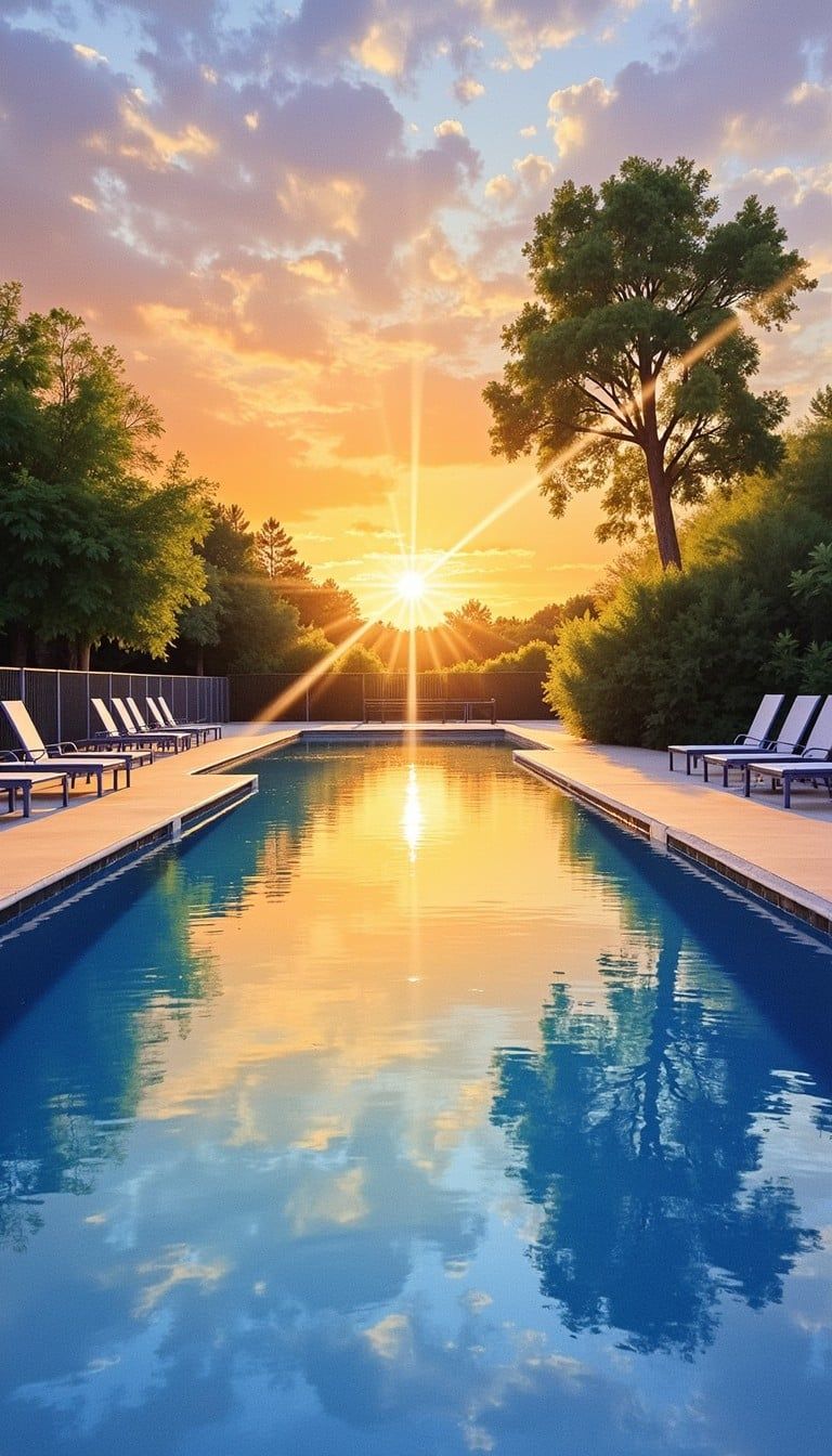 768x1344 Free Golden Hour Tranquility Image, Pool, Reflection