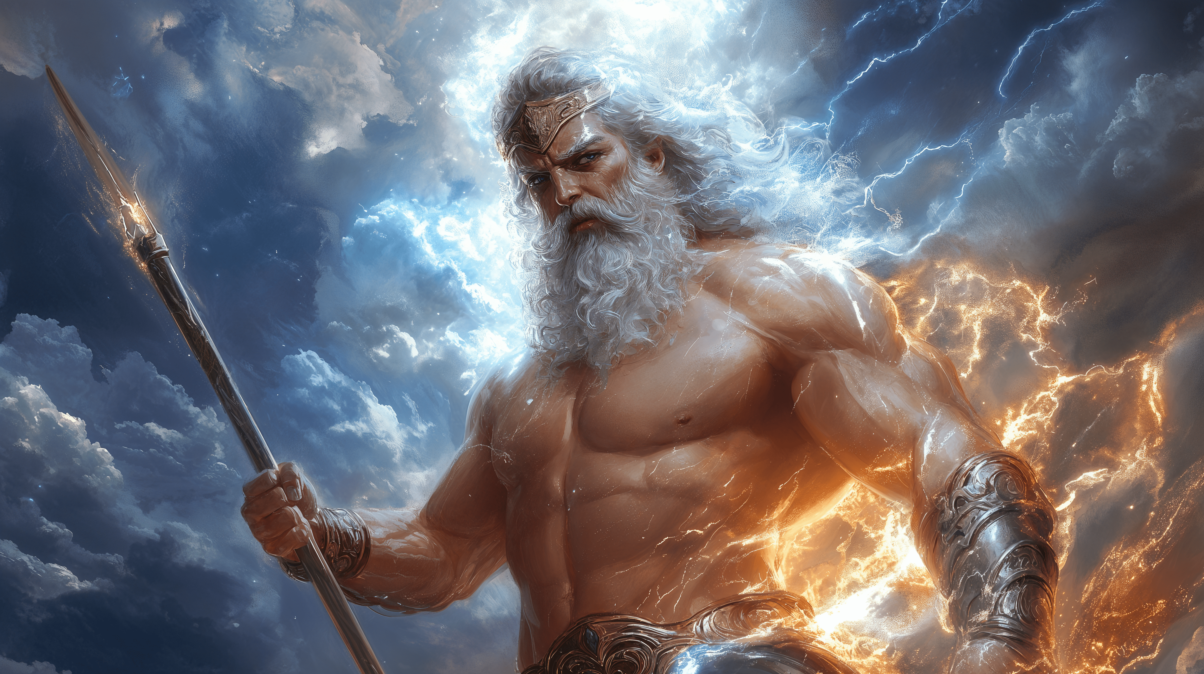 4072x2280 Zeus: 4K Ultra HD Wallpaper of the God of Thunder