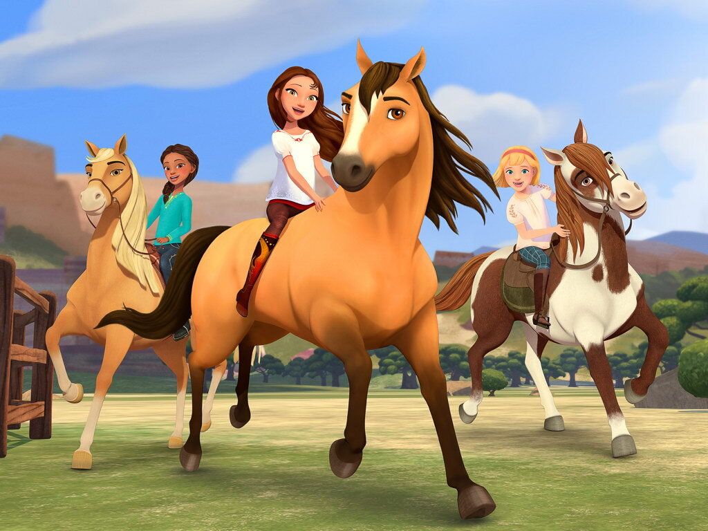 1024x768 V8082 Spirit Riding Free Characters Horse Cartoon Kids Art WALL POSTER PRINT