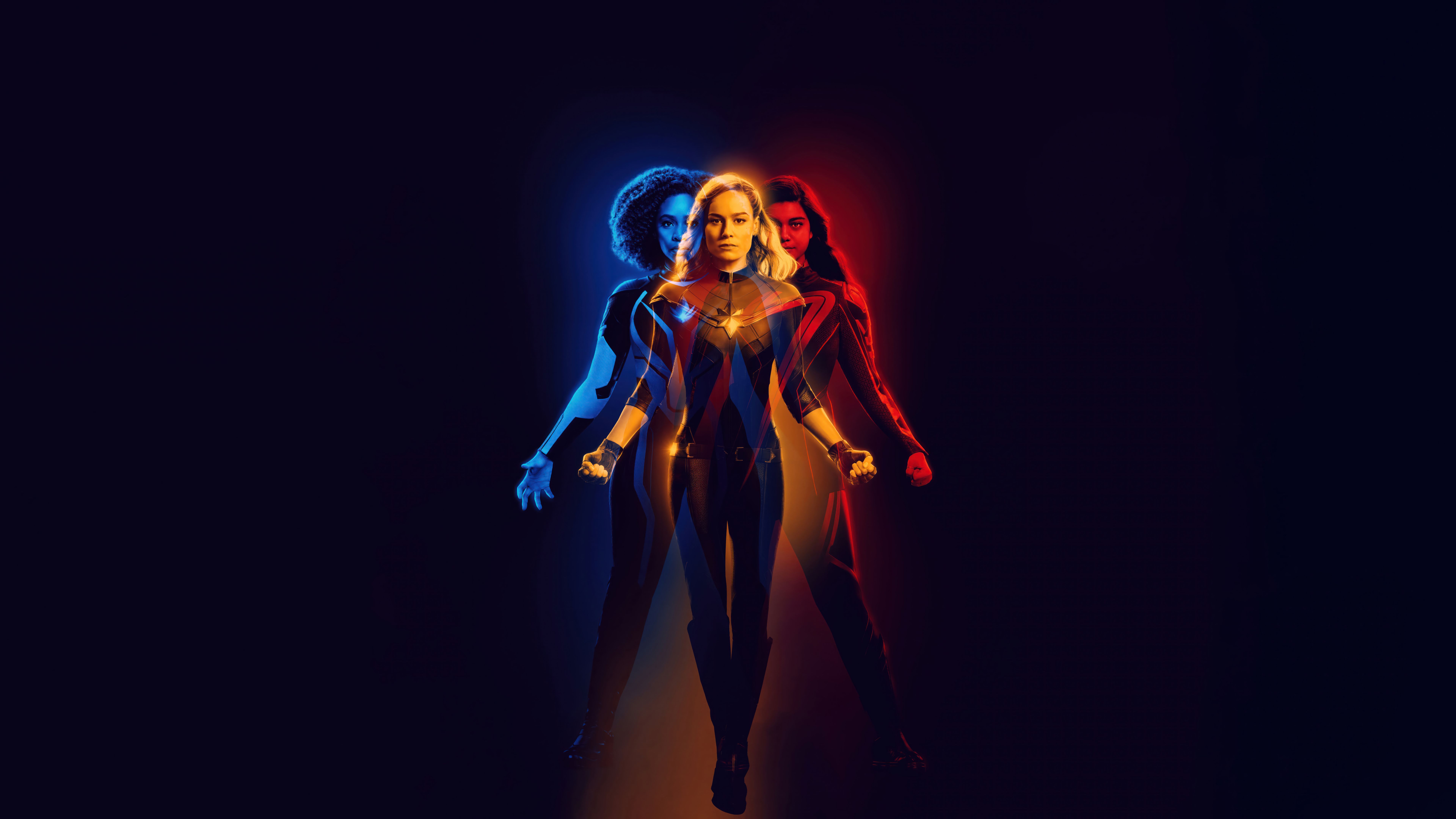 7680x4320 The Marvels Movie Poster Captain Marvel Ms. Marvel Monica Rambeau Wallpaper 4K 8K HD PC m