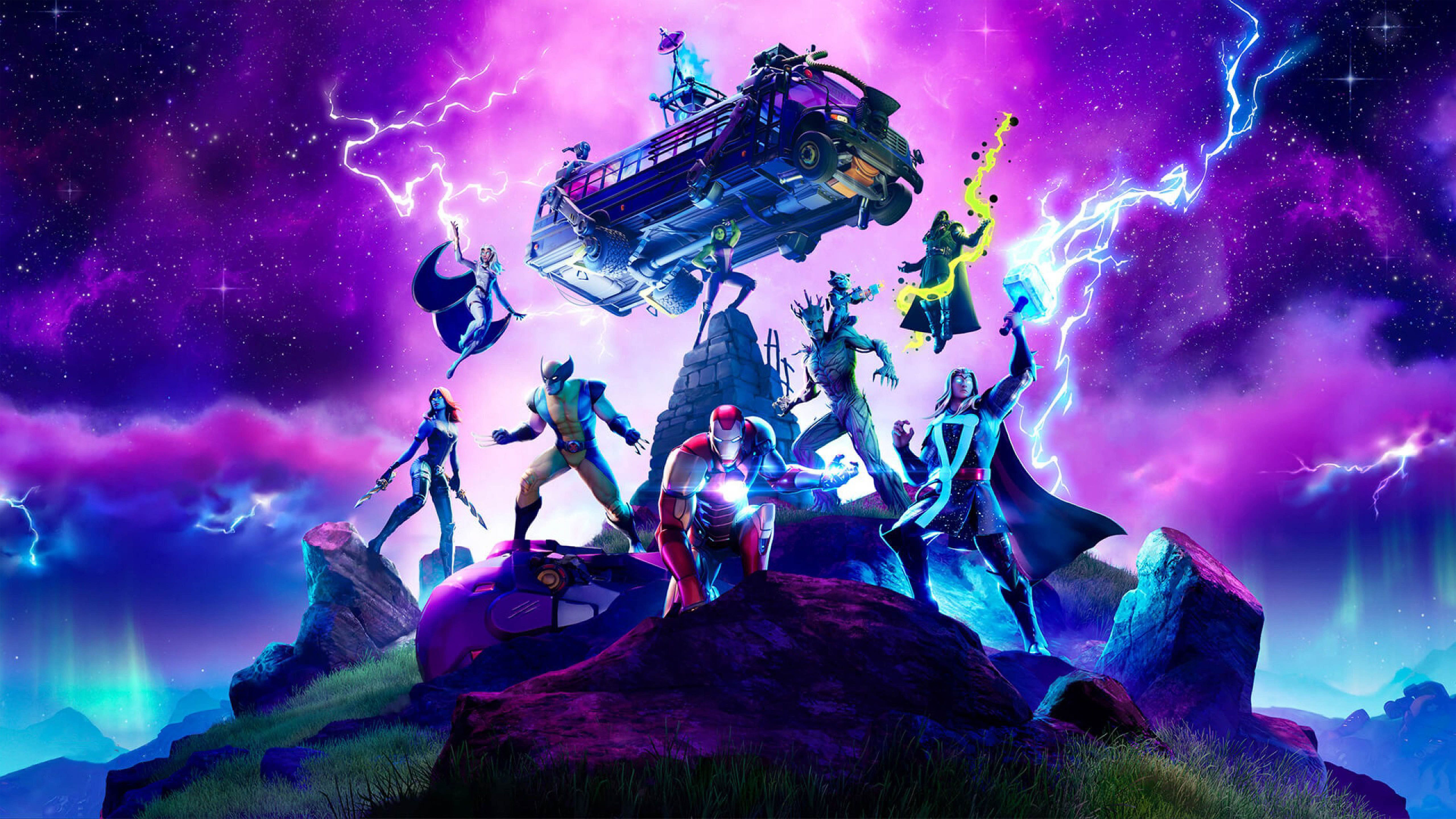 7680x4320 Fortnite Marvel Wallpaper 8K