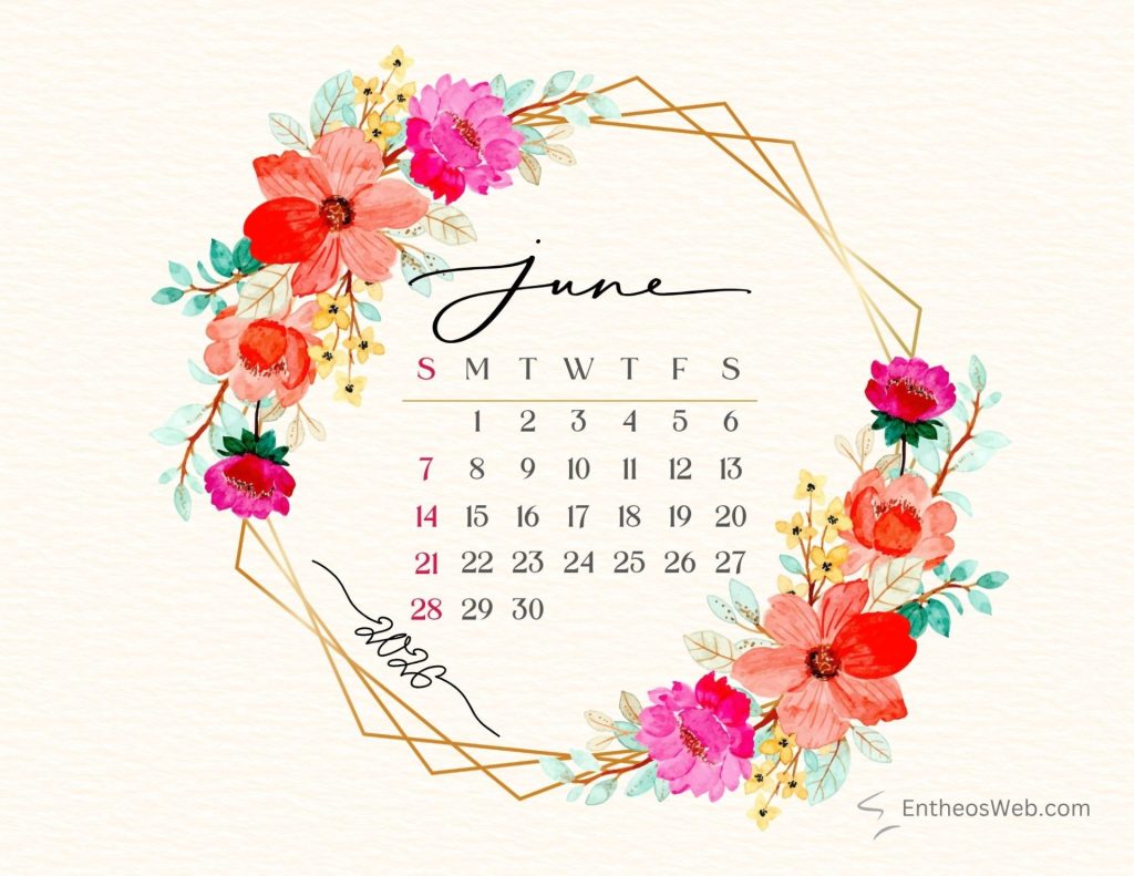 1024x791 June 2026 Calendar Printables