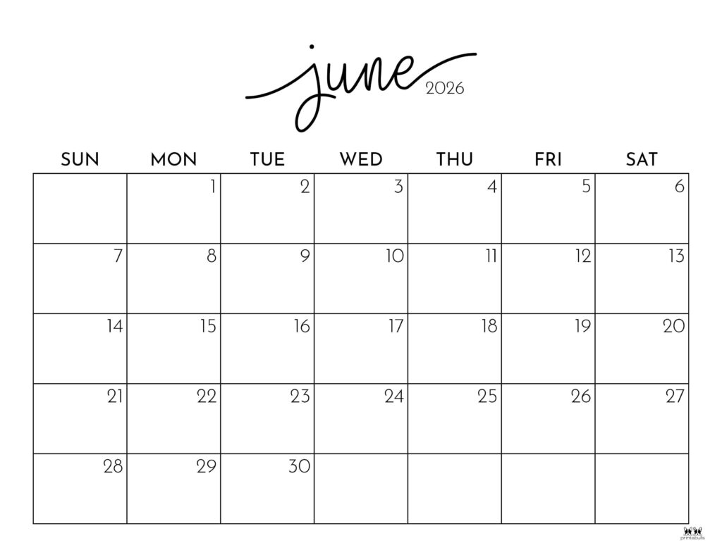 1024x791 June 2026 Calendars FREE Printables