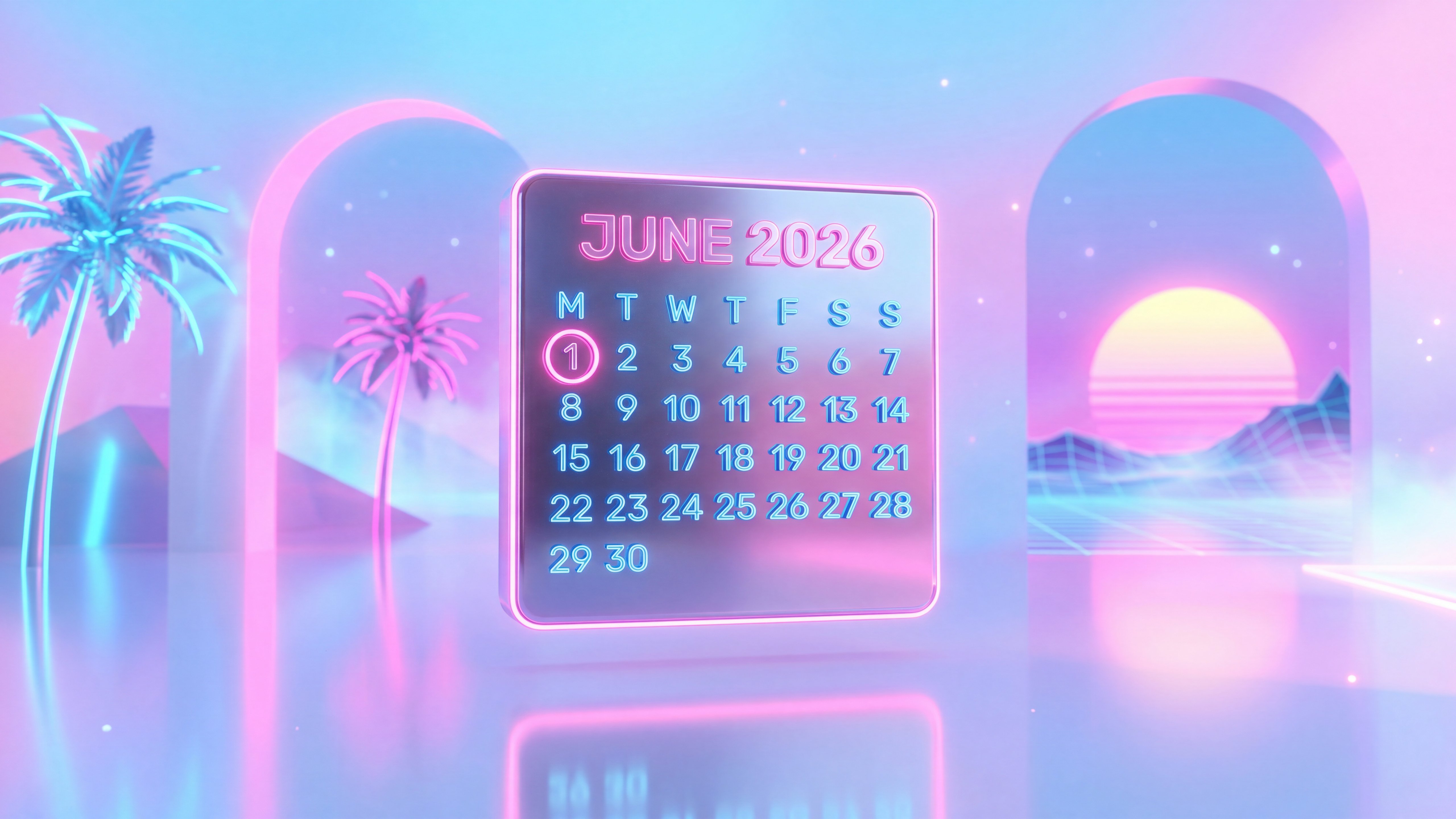 5120x2880 June 2026 Calendar 4K Wallpaper