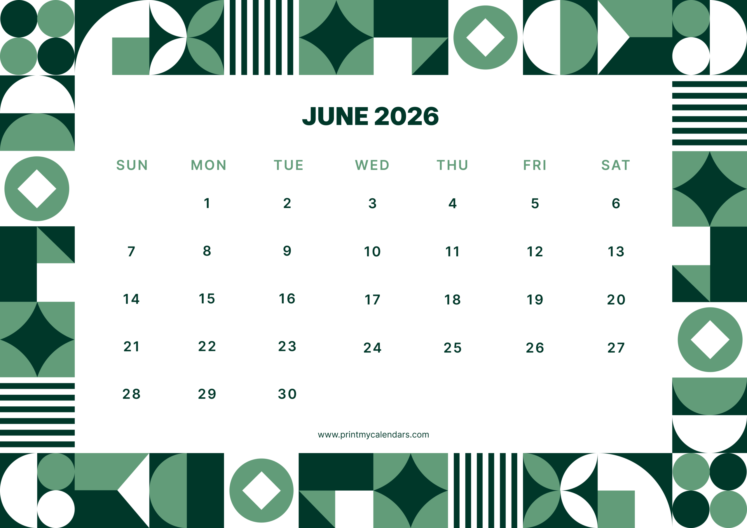 2560x1810 June 2026 Calendar Printable (PDF, Blank, Aesthetic Templates)