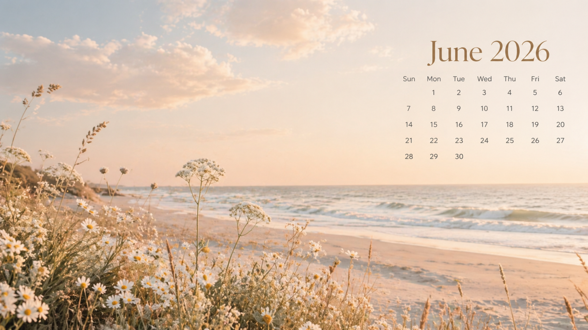 1920x1080 Free June 2026 Desktop Calendar Background (EASY DOWNLOAD)