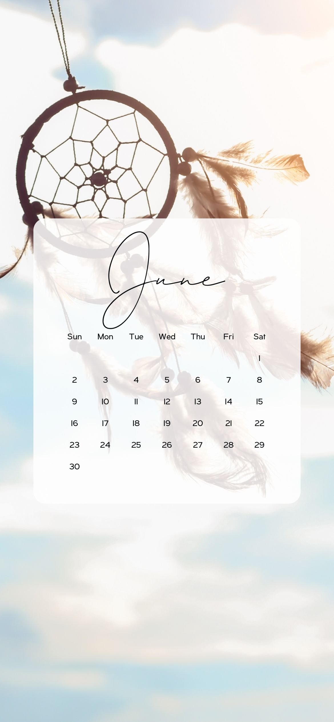 1170x2532 June Calendar Wallpaper (2024 Free Update)