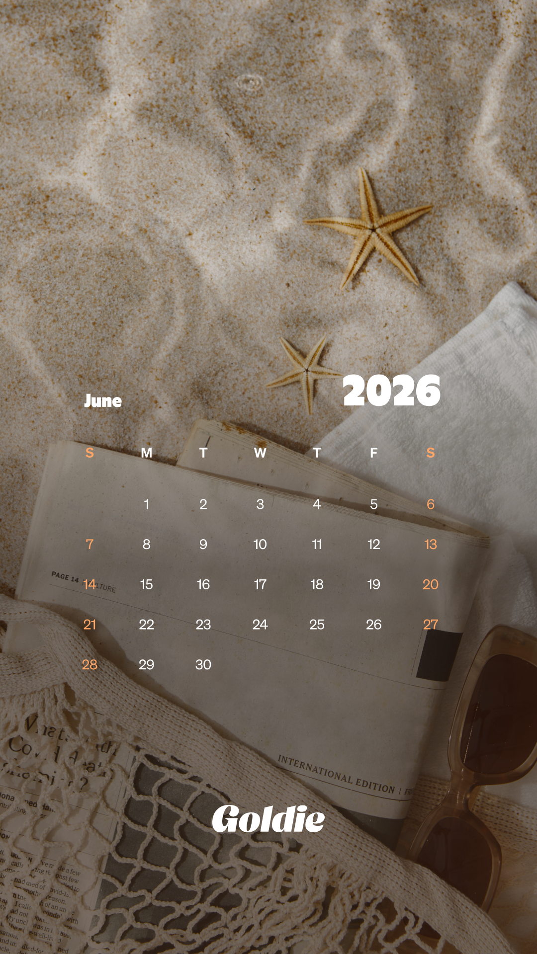 1080x1920 Free June 2026 Calendar Wallpaper
