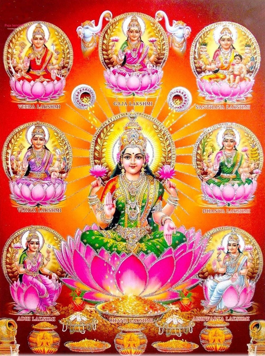 1003x1347 Download Hindu Heritage Goddess Ashta Lakshmi Eight Forms Wallpaper