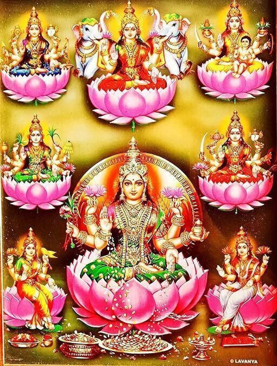1133x1500 POOJA GHAR Goddess Ashta Lakshmi Religious Frame Price in India POOJA GHAR Goddess Ashta Lakshmi Religious Frame online at