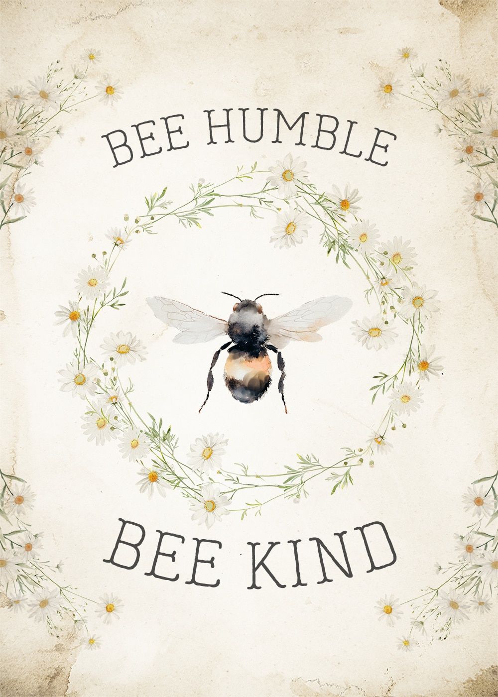 1000x1400 Free Printable Bee Humble Bee Kind Wall Art Cottage Market