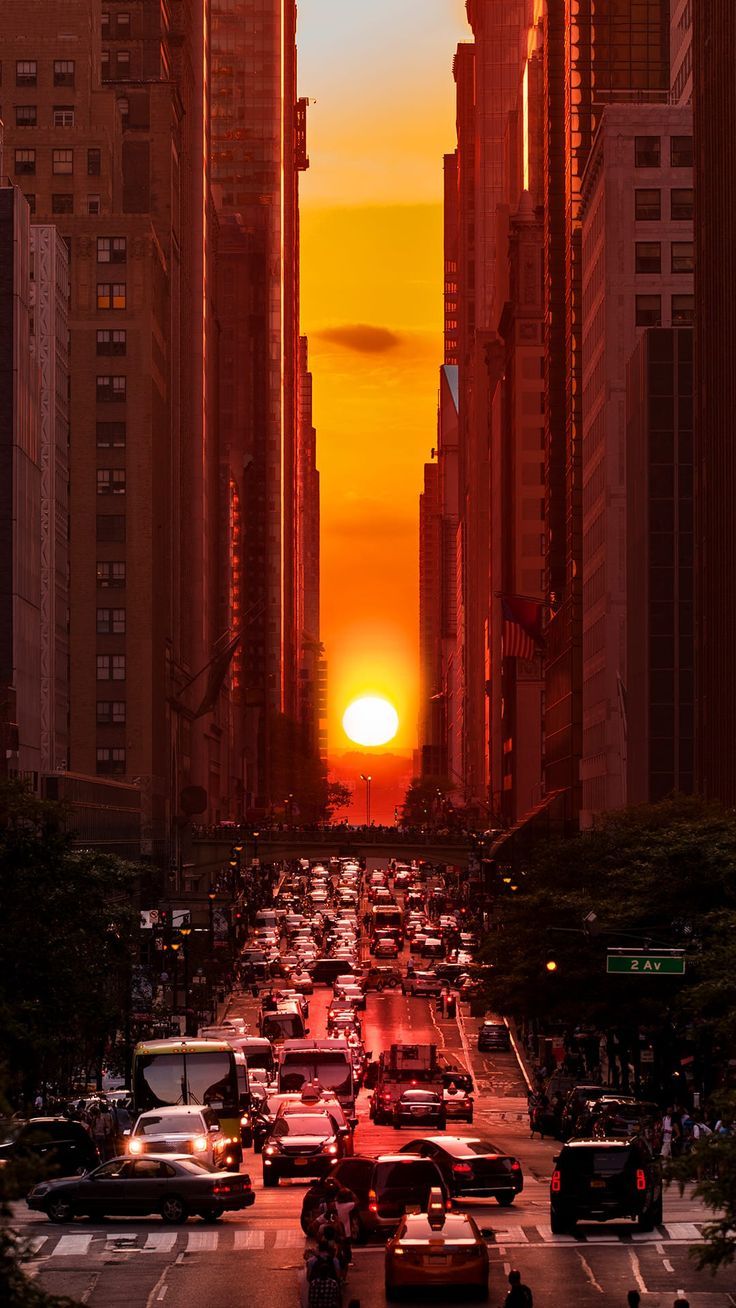 736x1308 Manhattanhenge Sunset