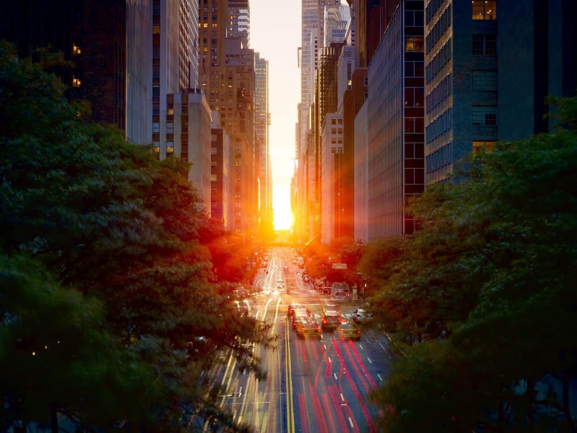 1920x1440 Manhattanhenge In New York Architectural Landscape Wallpaper
