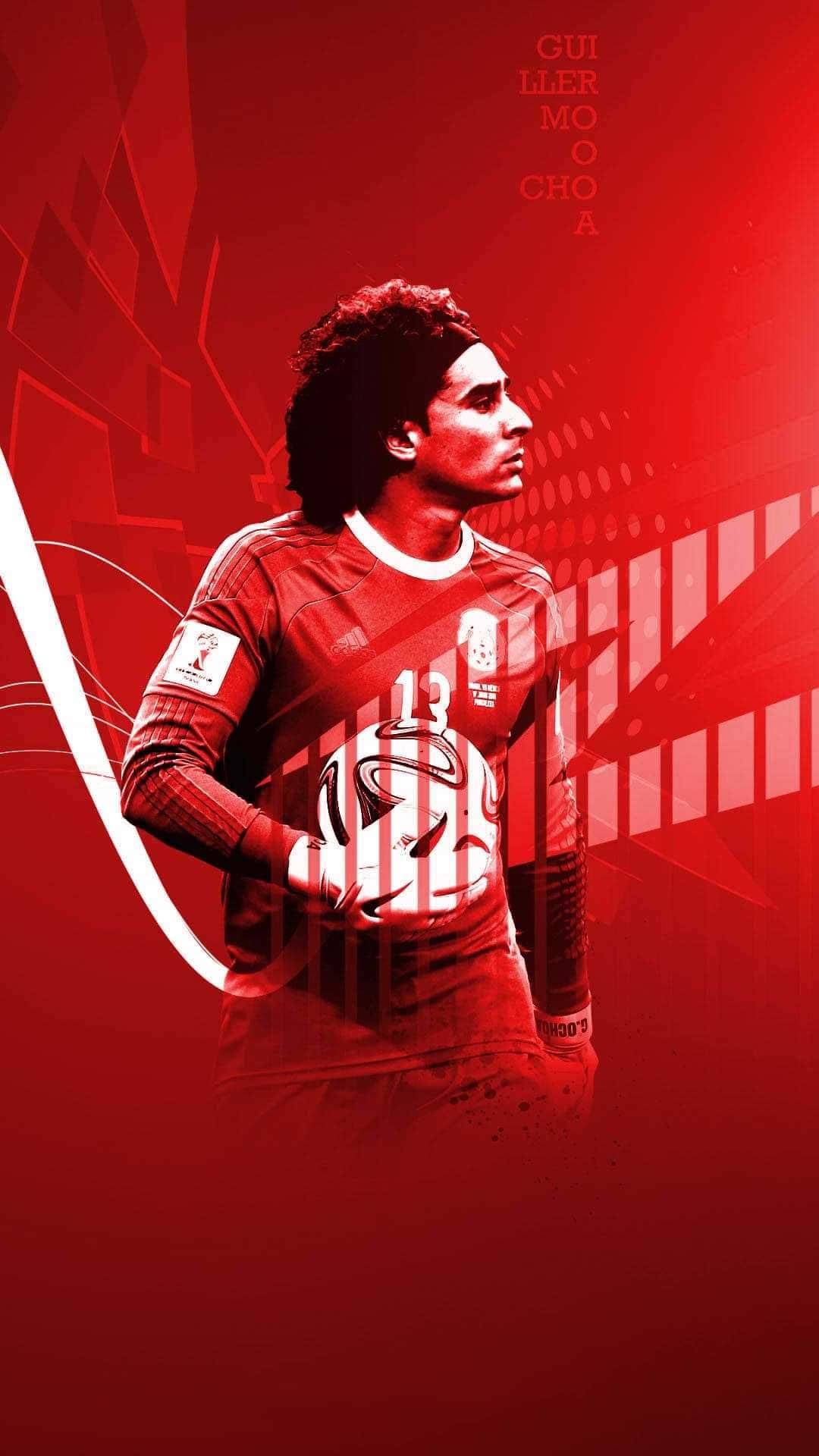1080x1920 Download Memo Ochoa Red Goalkeeper Jersey Wallpaper