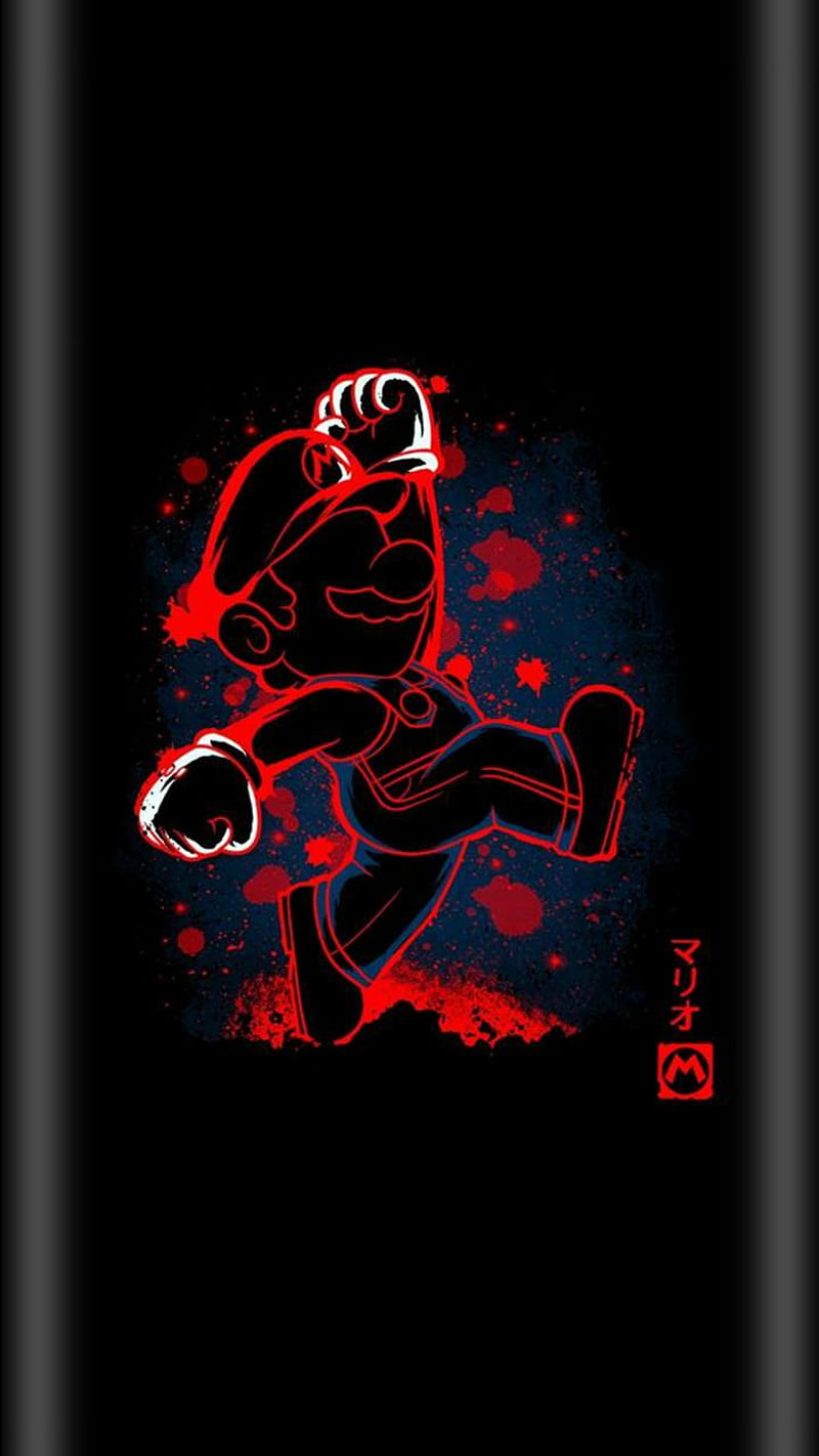 800x1422 Super Mario, black, cool, games, gaming, platformers, red, rose, HD phone wallpaper