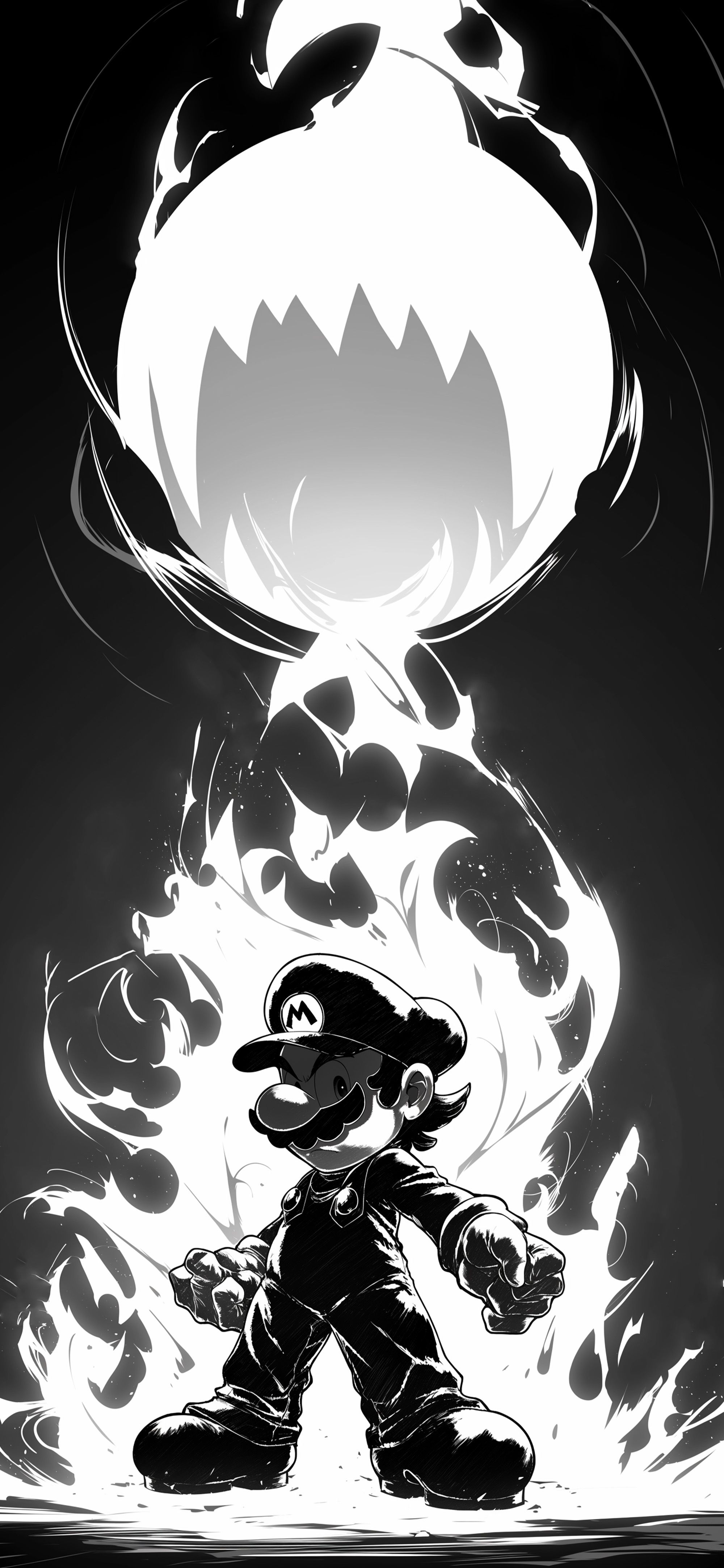 2000x4329 Super Mario Dark Fire Art Wallpaper Games Wallpaper