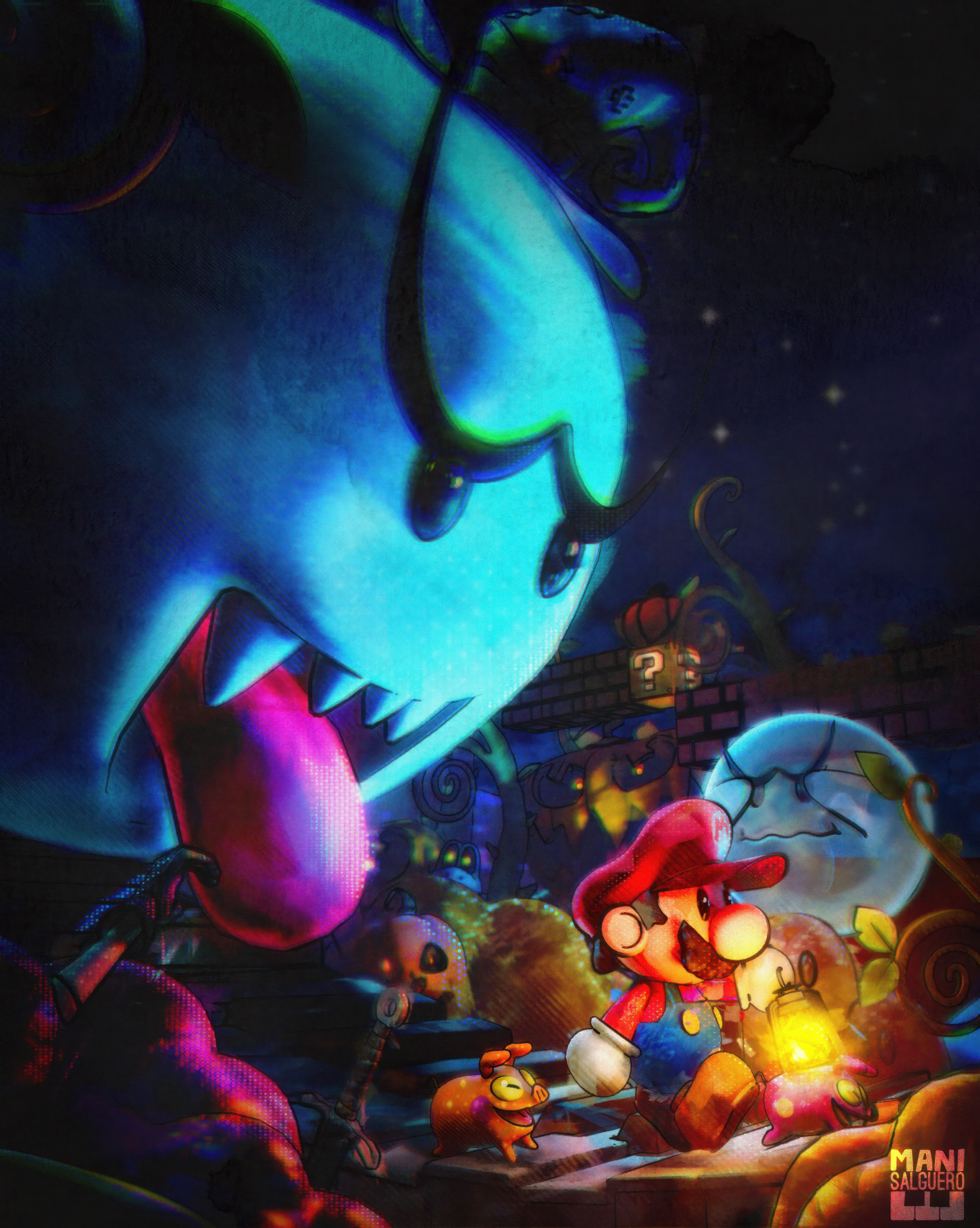 3840x4812 3D Super Mario Halloween 2023