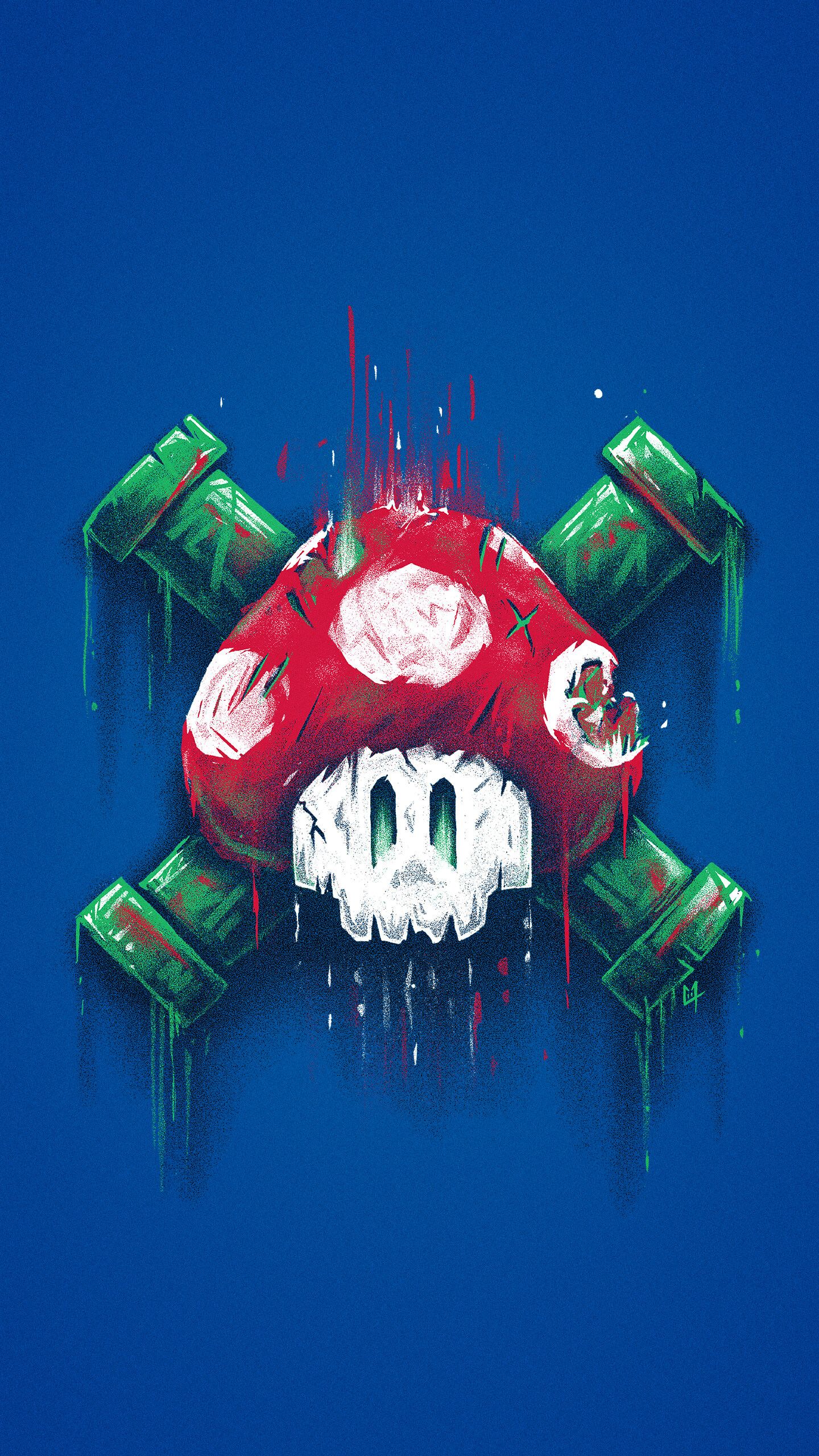 1440x2560 Wallpaper Mario Mushroom Skull, Mushroom, t Shirt, Nintendo, Warp Pipes, Background Free Image