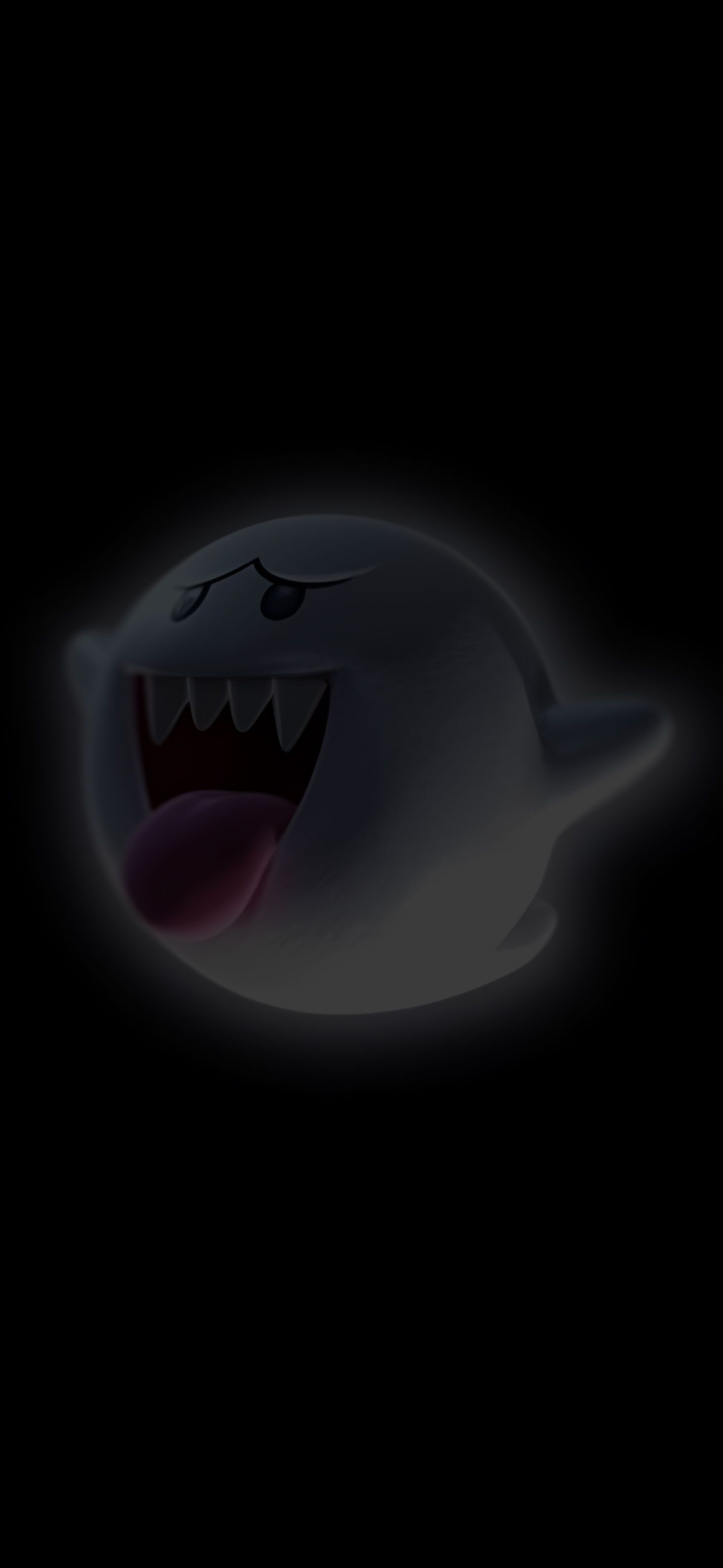 1463x3171 Super Mario Boo Black Wallpaper Aesthetic Wallpaper