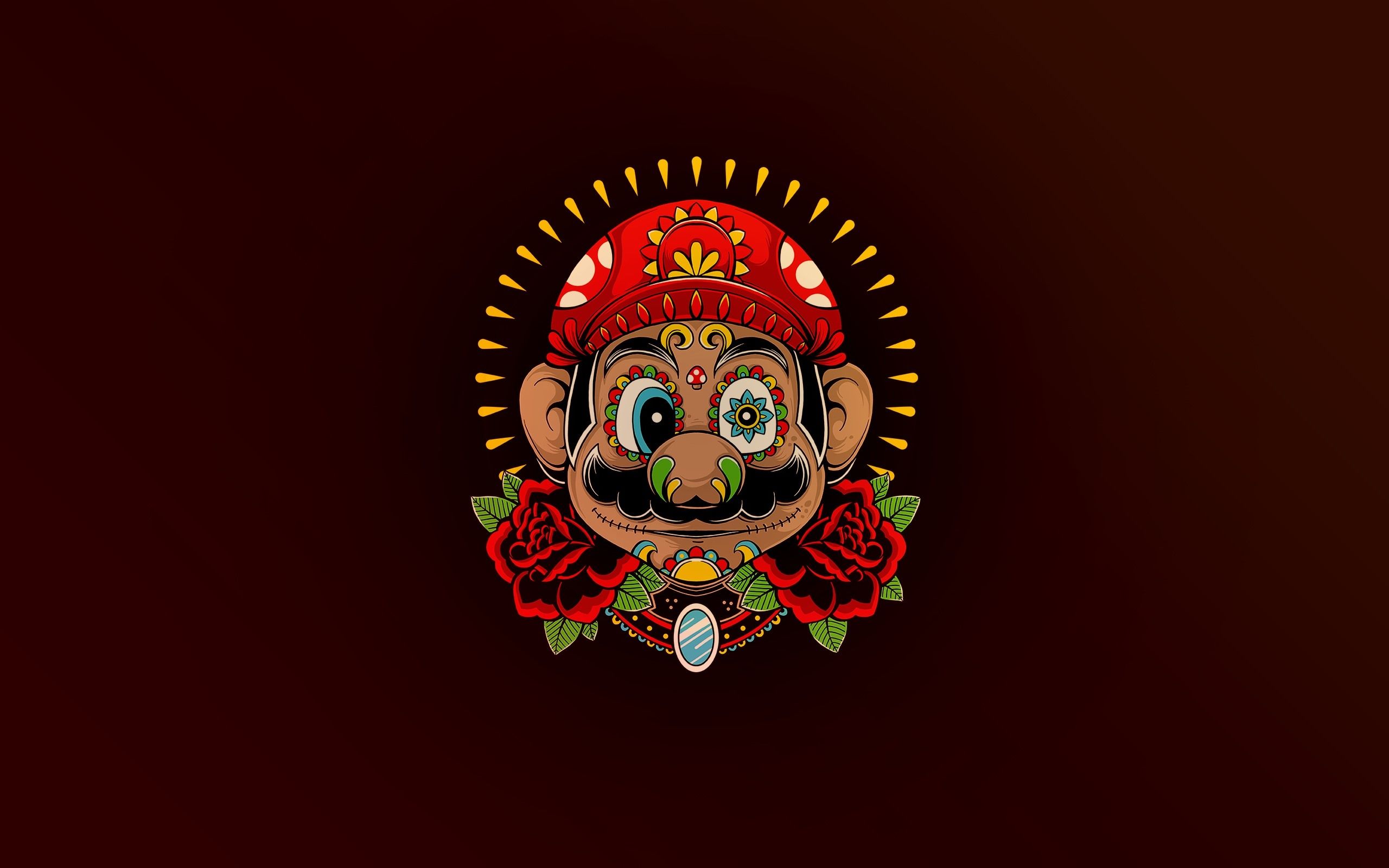 2560x1600 Super Mario, Face, Black Background 750x1334 IPhone 8 7 6 6S Wallpaper, Background, Picture, Image
