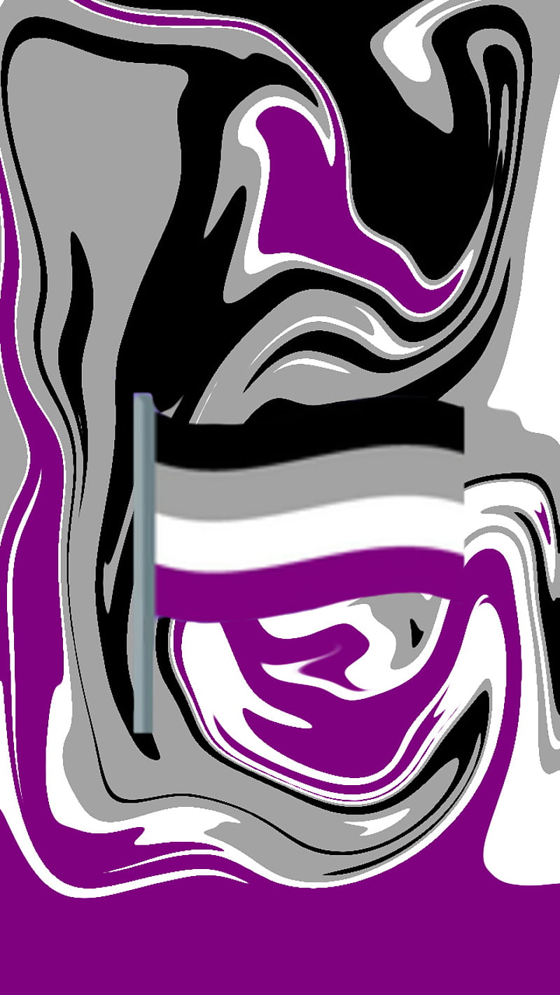 800x1422 Asexual Pride, ace, black, gris, purple, white, HD phone wallpaper