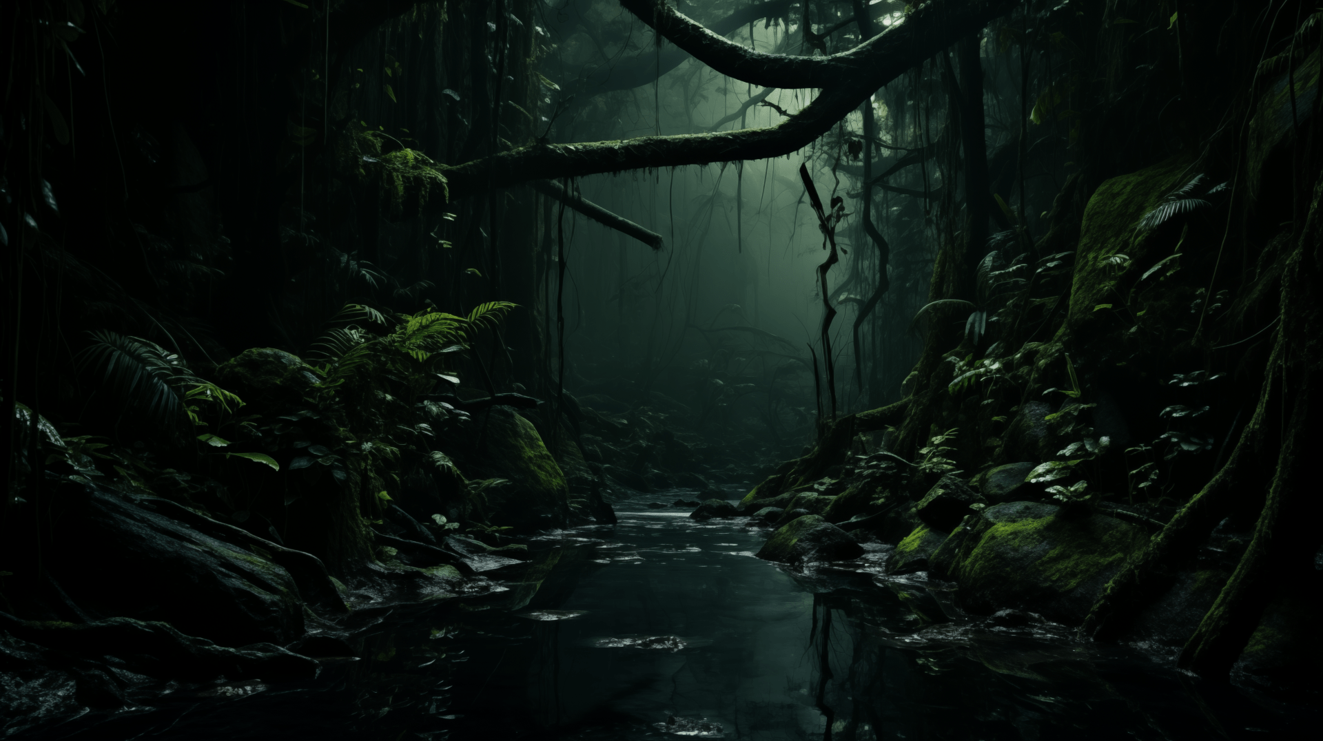 1920x1076 Mystical Rainforest Stream HD Wallpaper