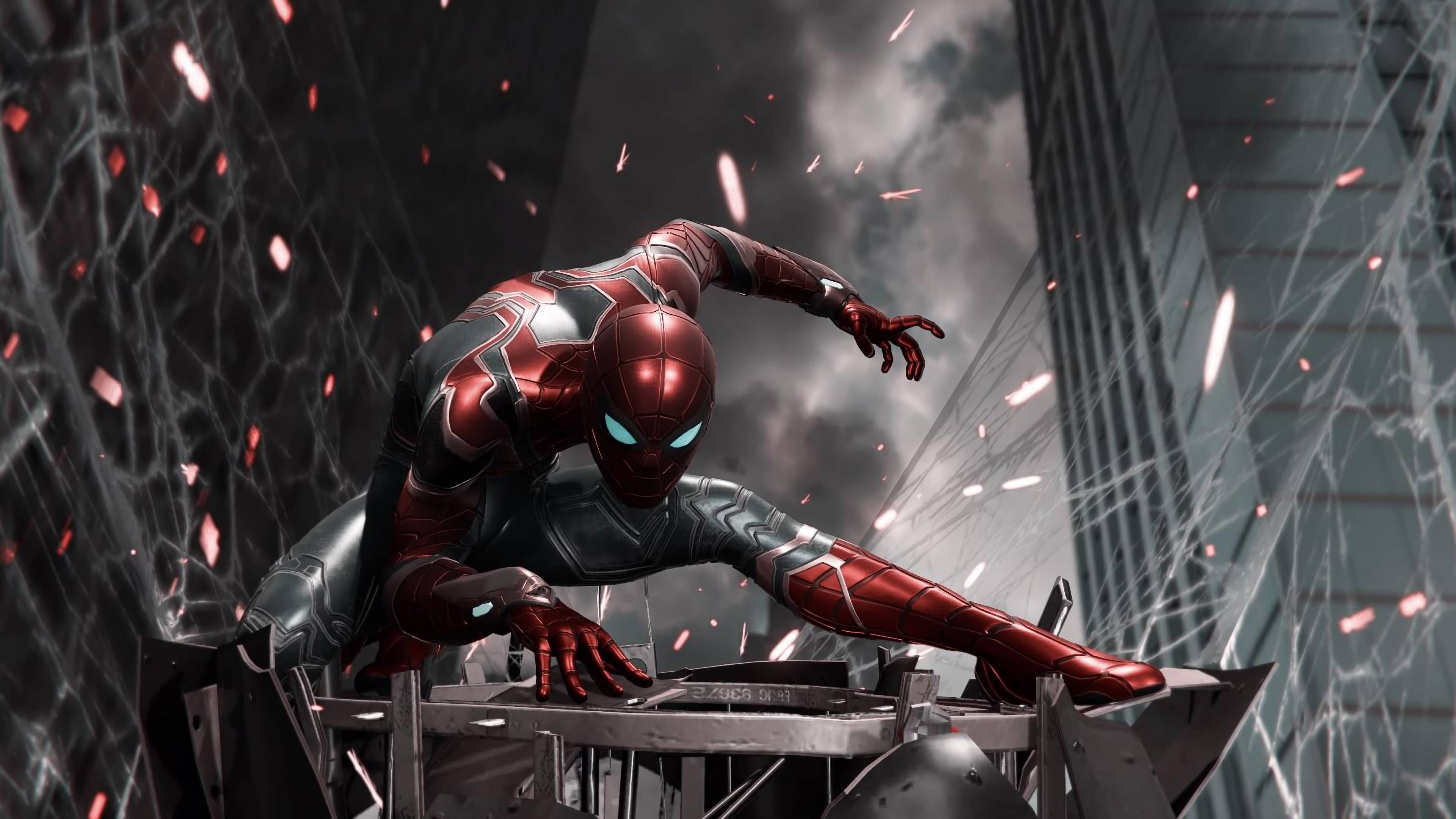 SpiderMan Iron Spider Armor Avengers Endgame 4K Wallpaper 32341