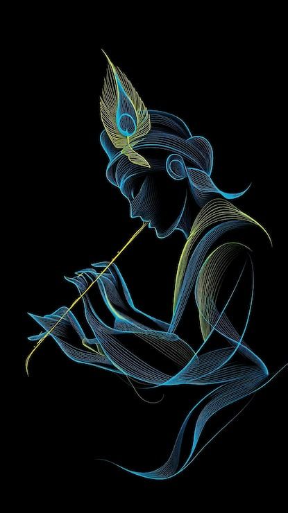 415x740 Krishna Line Art Photo Free High Quality Picture