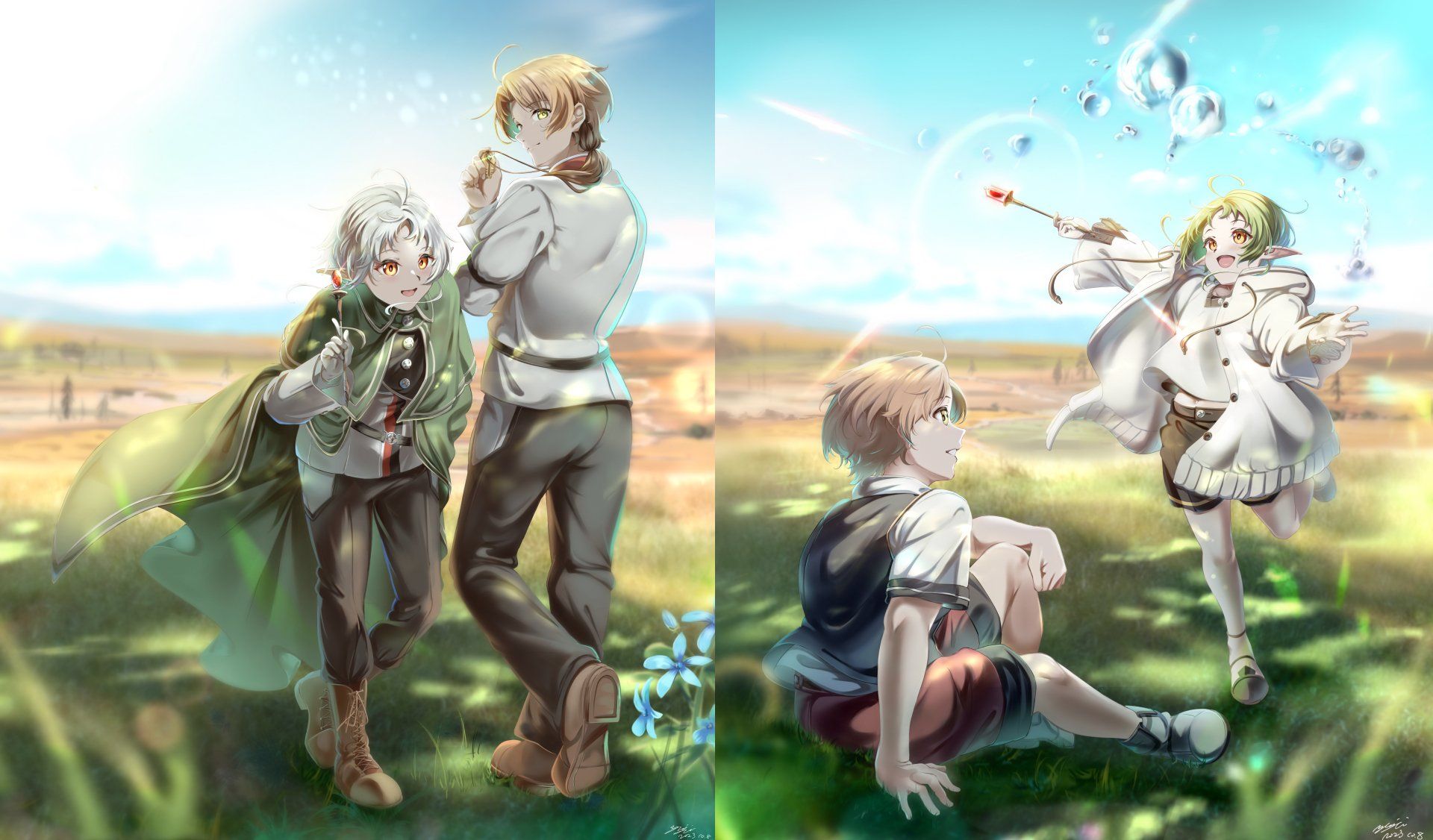 1920x1126 Rudeus & Sylphiette's 8K Adventure. Mushoku Tensei Ultra HD Anime Wallpaper