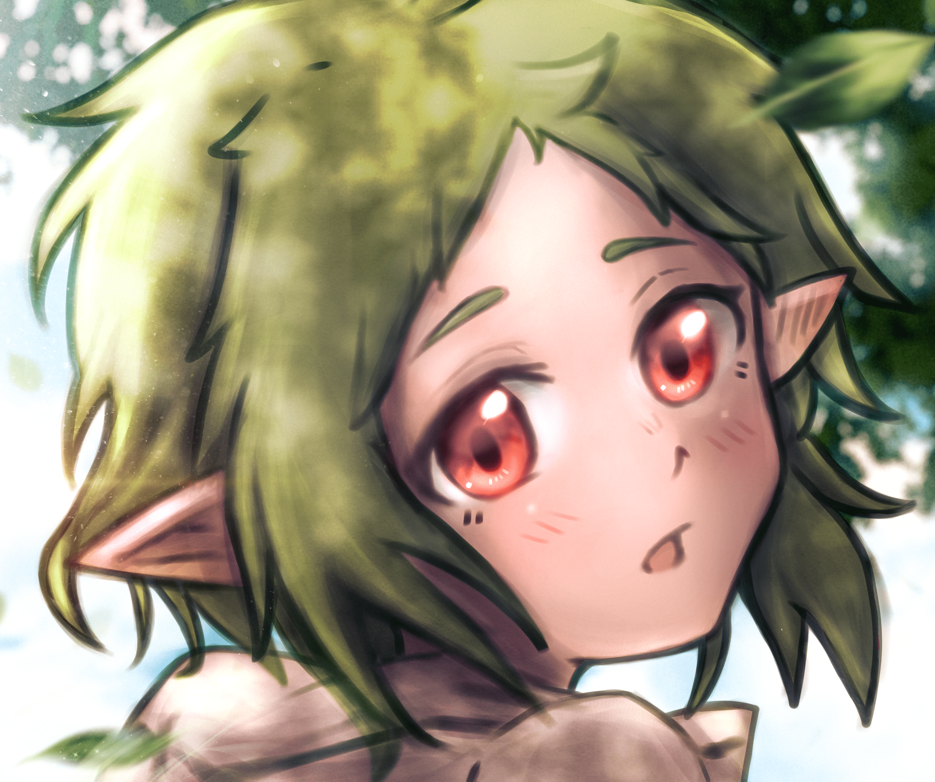 2989x2500 Sylphiette peeking over her shoulder } great coloring of my drawing that (twitter) did. He made several versions, so check 'em out :3