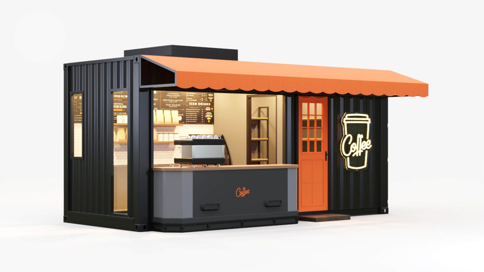 1920x1080 Coffee Shop Container Kiosk