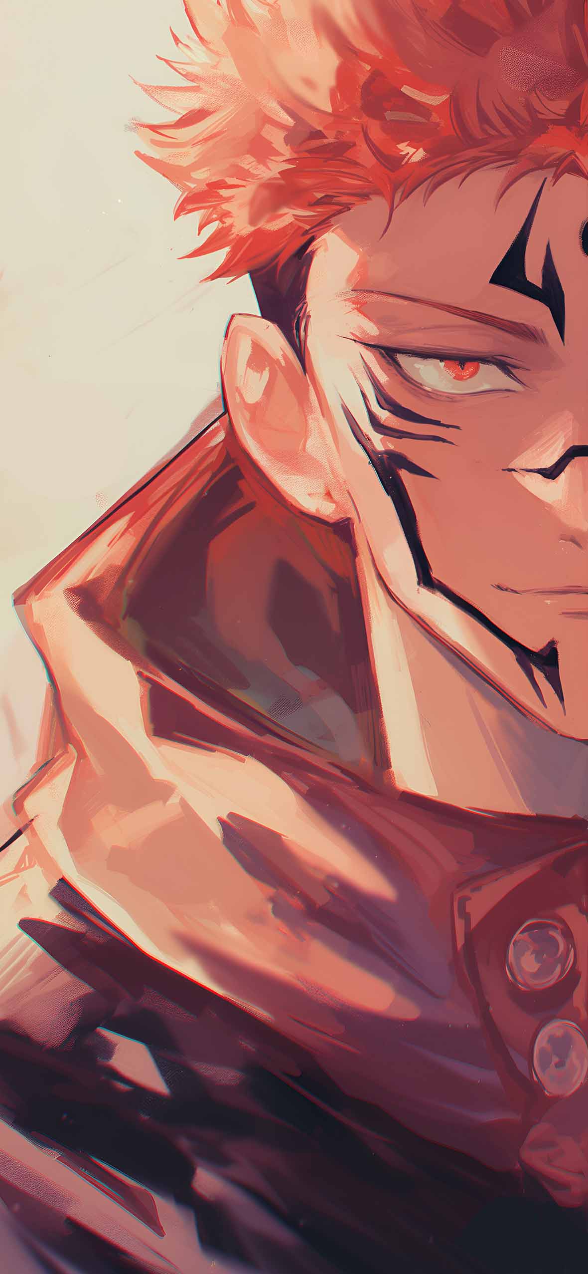 1180x2554 Jujutsu Kaisen Sukuna & Megumi Matching Wallpaper