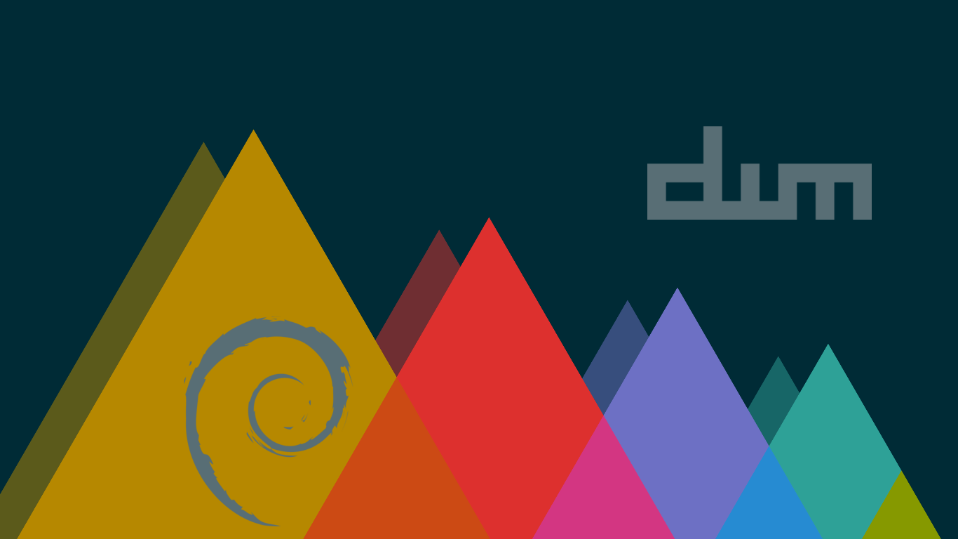 1366x768 wallpaper with debian and dwm logo