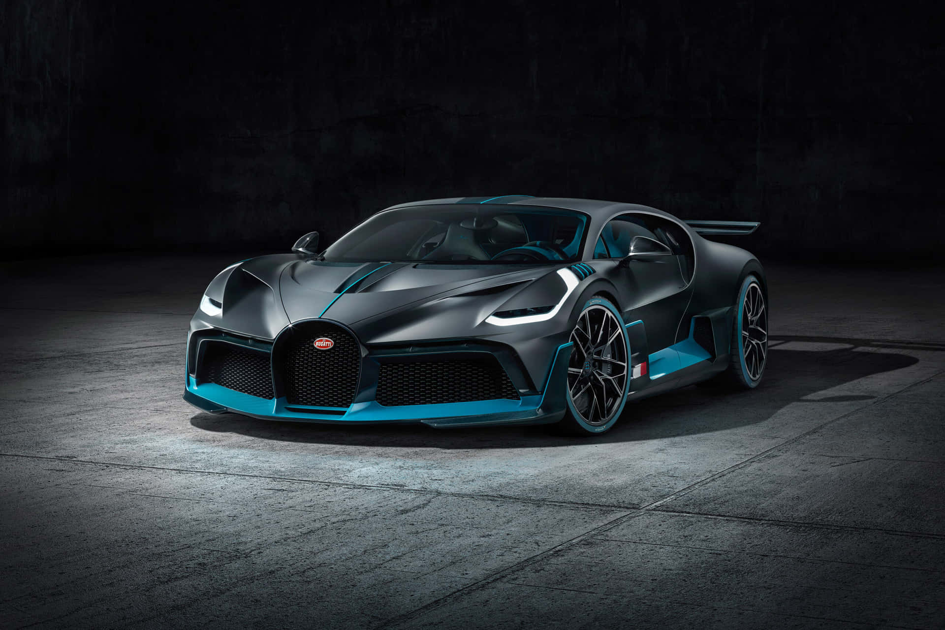 1920x1280 Download The Bugatti Chiron Is Shown In A Dark Room Wallpaper