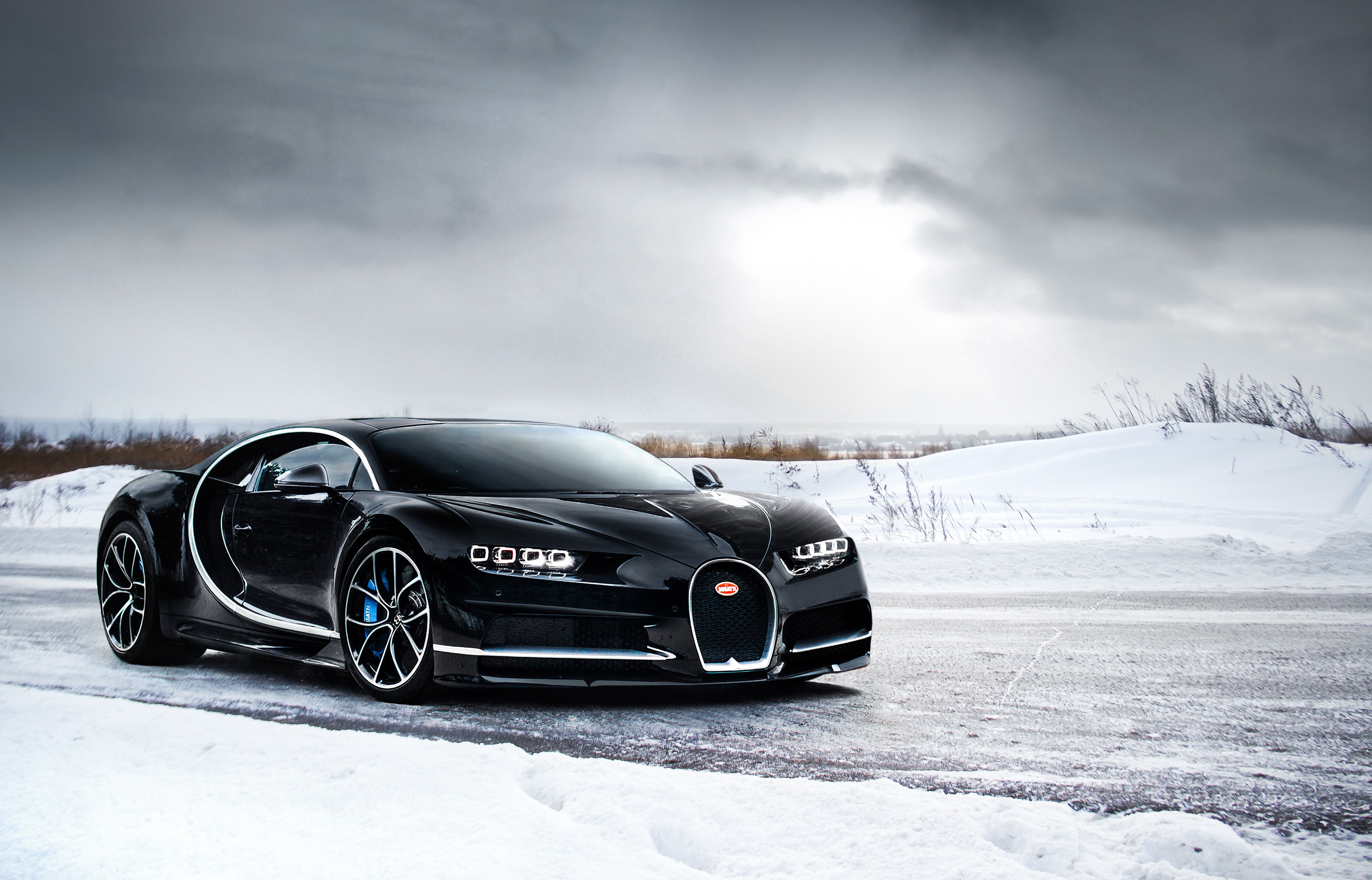 4903x3146 Wallpaper Bugatti, black, winter, Chiron for mobile and desktop, section bugatti, resolution 4903x3146
