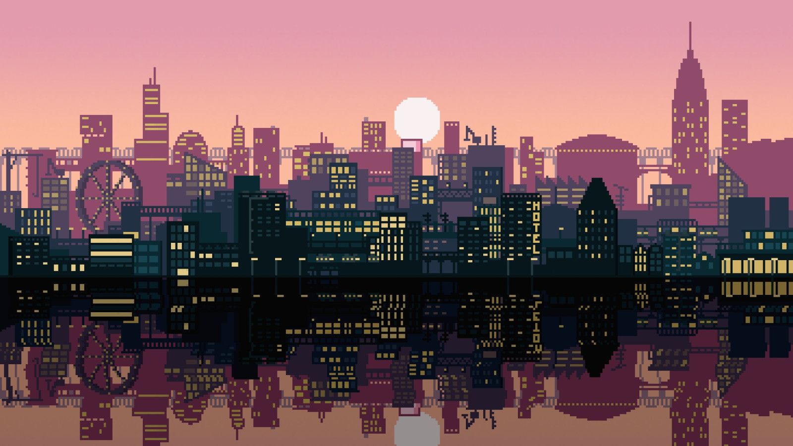 1600x900 Aesthetic Pixel Art HD Background Wallpaper 49280