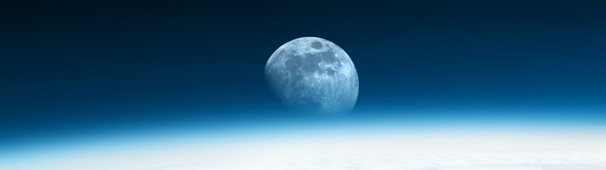 2048x576 Cosmos Moon Sky 4K UHD Wallpaper for UltraHD Desktop and TV : Dual Monitor : Smartphone and Tablet Devices