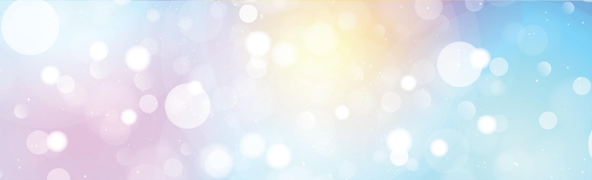 1920x586 Multicolored blurred bokeh on panorama background